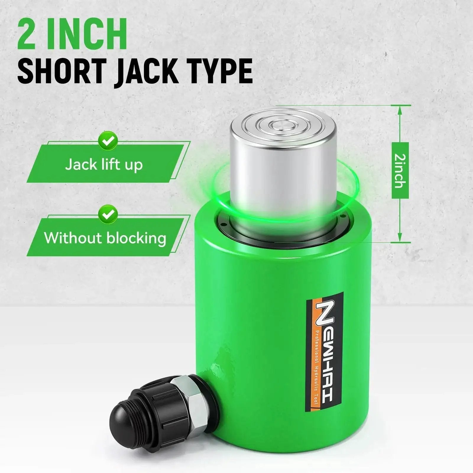2 inch short jack type from 20 Ton Hydraulic Porta Power Kit With CP 180 Hand Pump Retractable Lift Cylinder