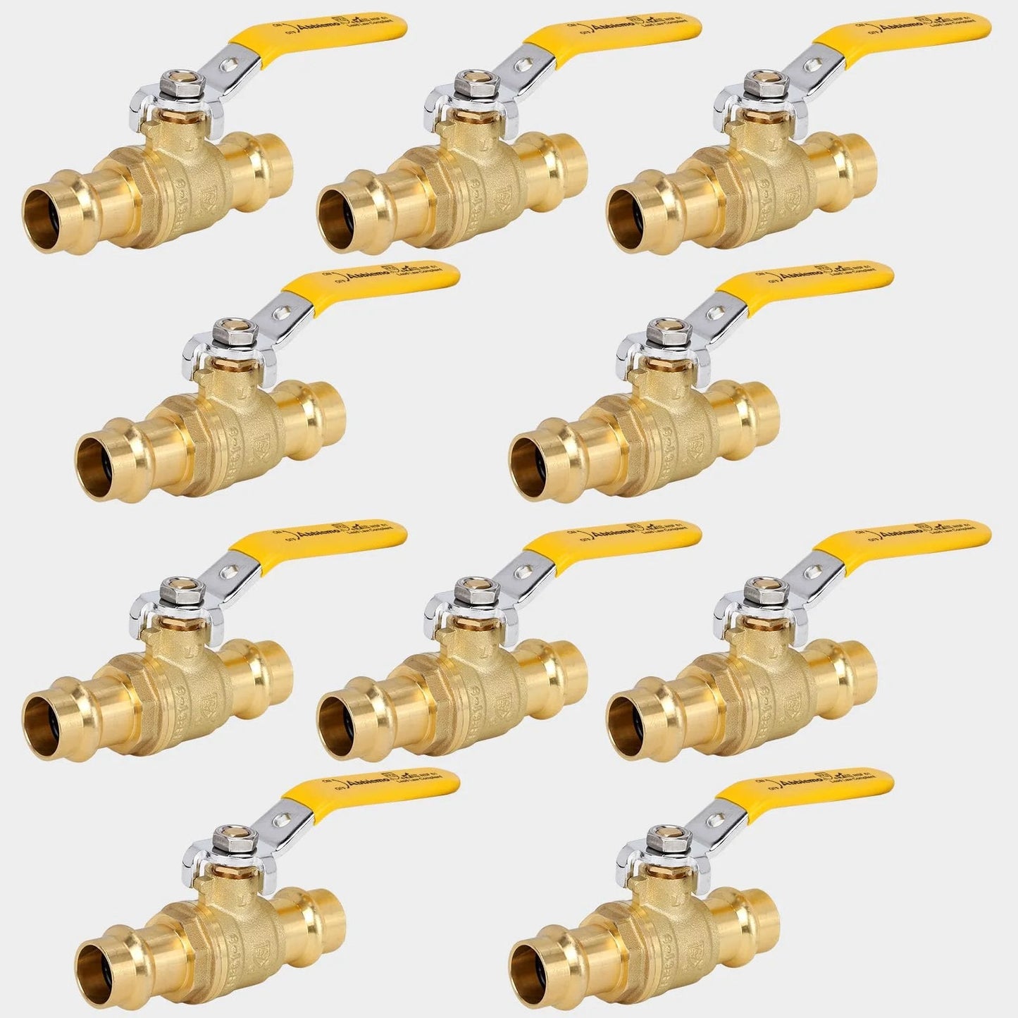 Three Quarter Inch ProPress Ball Valve Kit With EPDM O Ring For Copper Tubing Ten Pack Heavy Duty One Quarter Turn Full Port Shut Off Valves Low Break Torque 250 PSI Rated Press Connections ABBIEMO