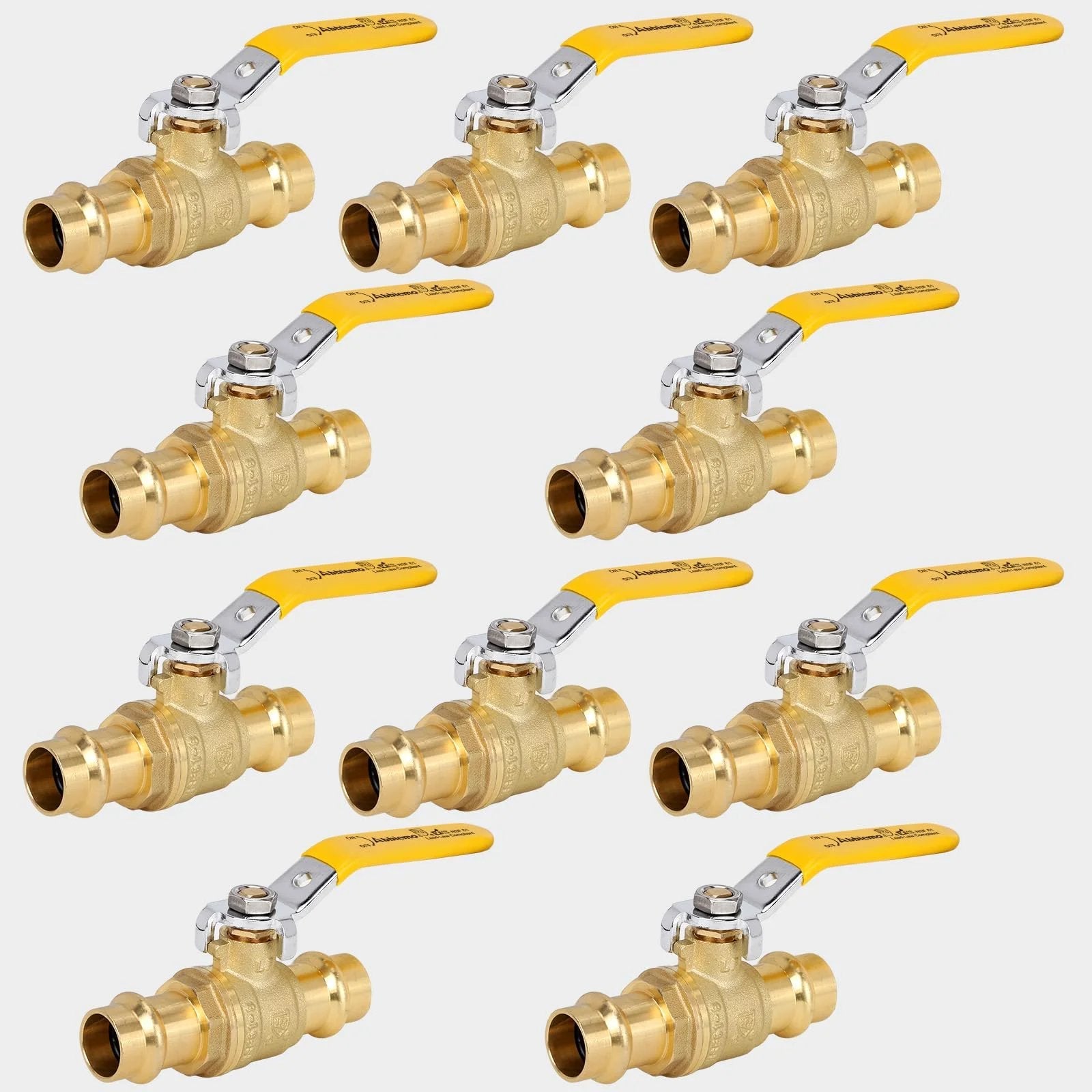 Three Quarter Inch ProPress Ball Valve Kit With EPDM O Ring For Copper Tubing Ten Pack Heavy Duty One Quarter Turn Full Port Shut Off Valves Low Break Torque 250 PSI Rated Press Connections ABBIEMO