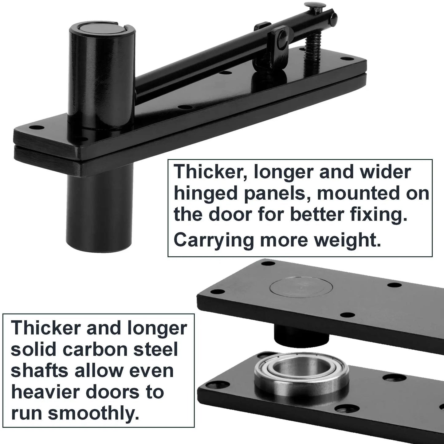 Hidden Pivot Hinge For Secret Doors And Hidden Bookcases Thickened Rock Solid Heavy Duty Steel Hardware With 870 Lbs Load Bearing 360 Degree Rotation Smooth Bearing Design Rust Resistant Patented