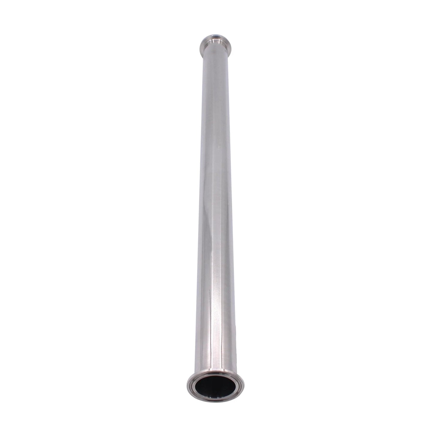 Heavy Duty Sanitary Spool Tube For Tri Clamp 1.5 Inch Connectors, Stainless Steel 304 Seamless Round Tubing, polished finish, front view