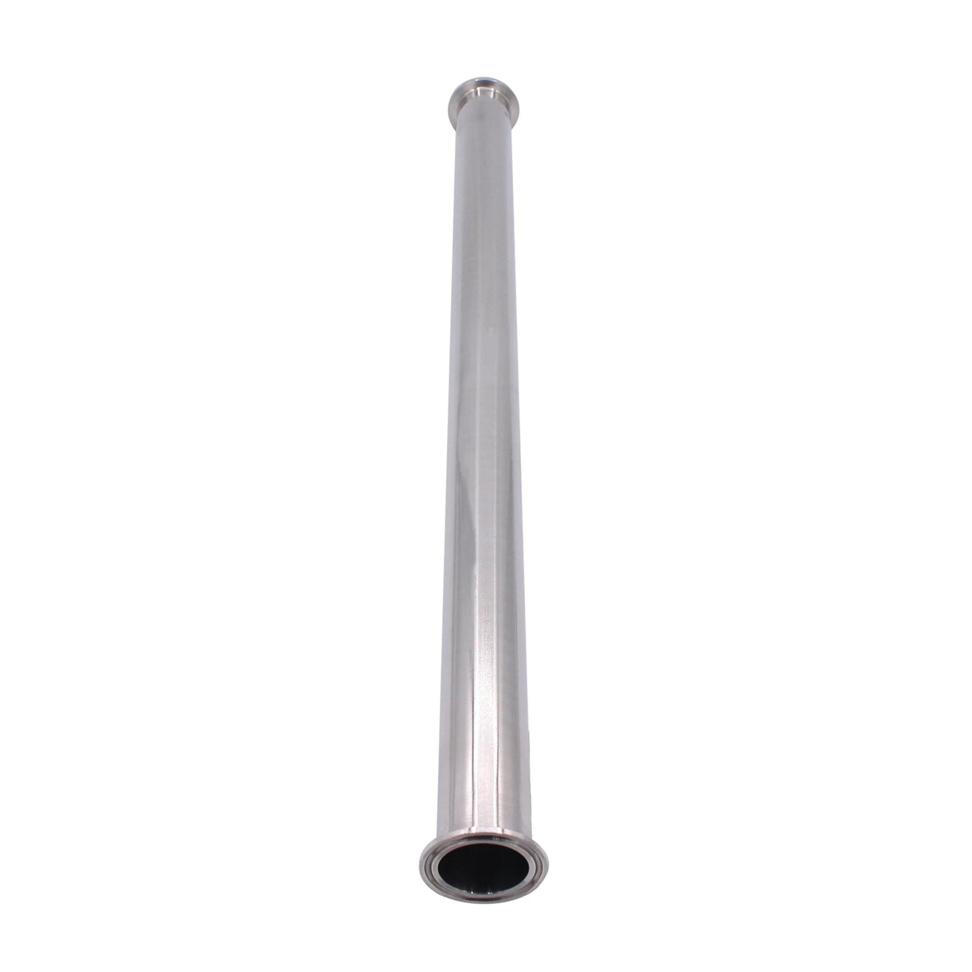 Heavy Duty Sanitary Spool Tube For Tri Clamp 1.5 Inch Connectors, Stainless Steel 304 Seamless Round Tubing, polished finish, front view