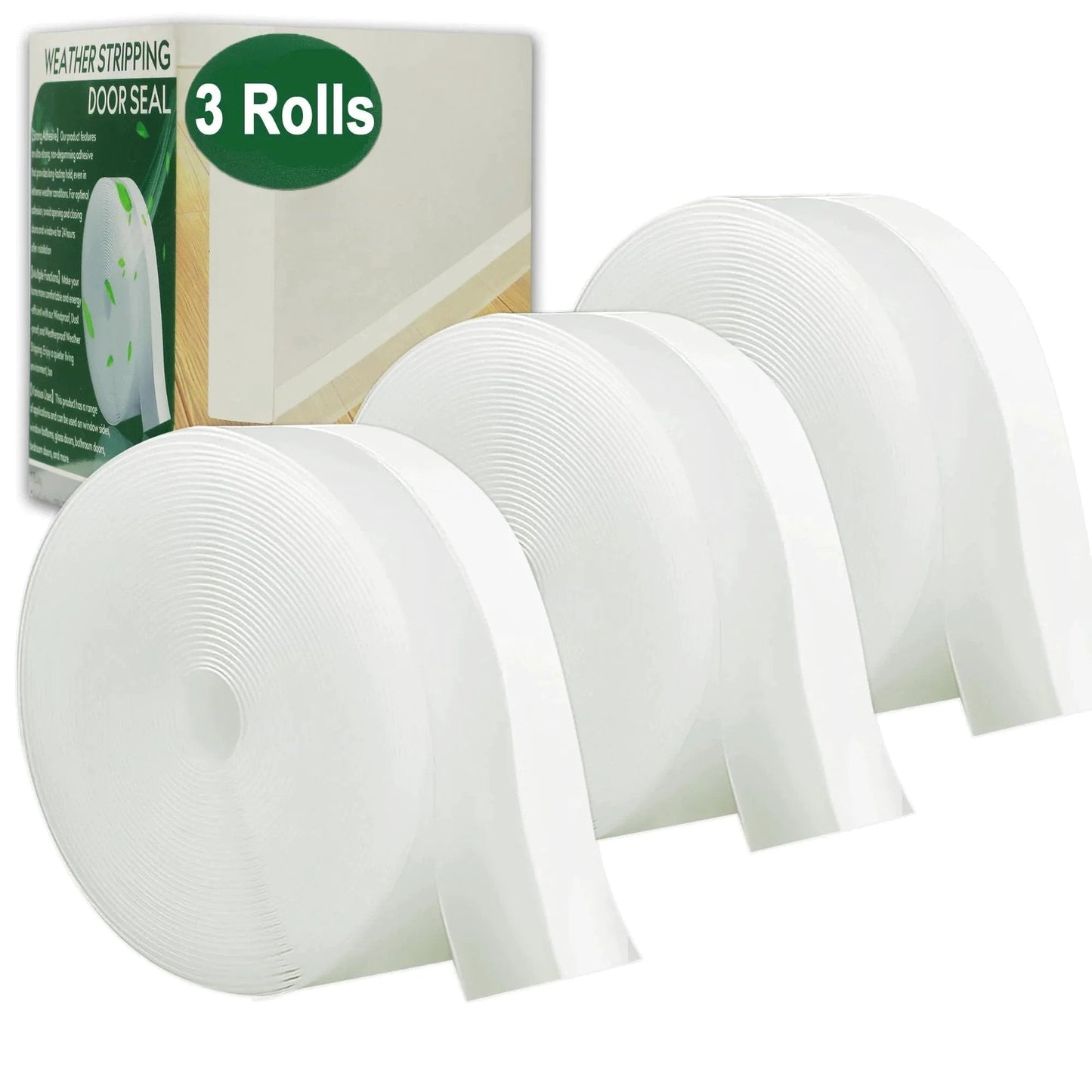 49 Feet Of Clear Weather Stripping Door Seal Kit With Three Rolls Of Silicone Draft Seal Tape For Doors And Windows No More Drafts Under Door Bottom Seal Strip 35mm Wide