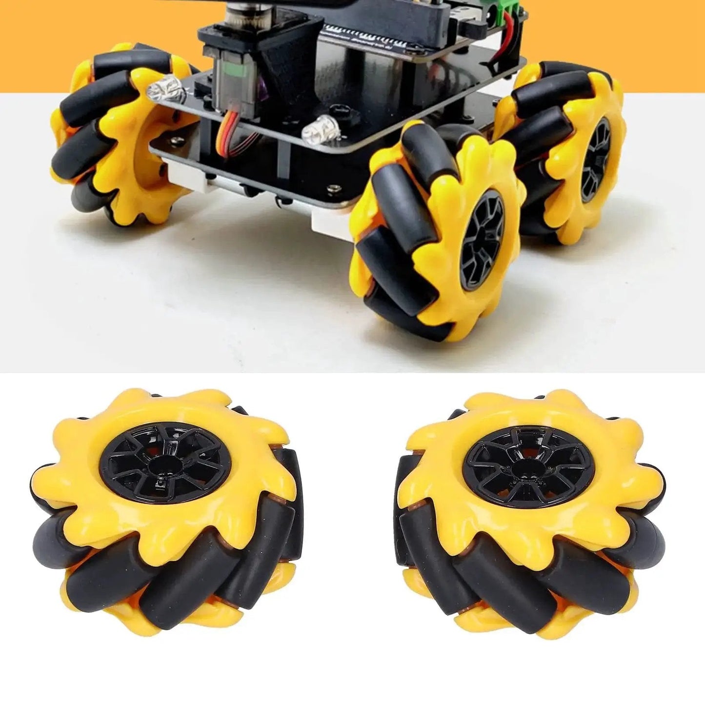 Ultra Smooth Mecanum Wheels For Smart Robot Car Omni Directional Movement ABS Rubber 48mm Wheels Compatible With TT Motor And Building Blocks Left Right Pair DIY Robotics Kit For Pros By Fuchooky