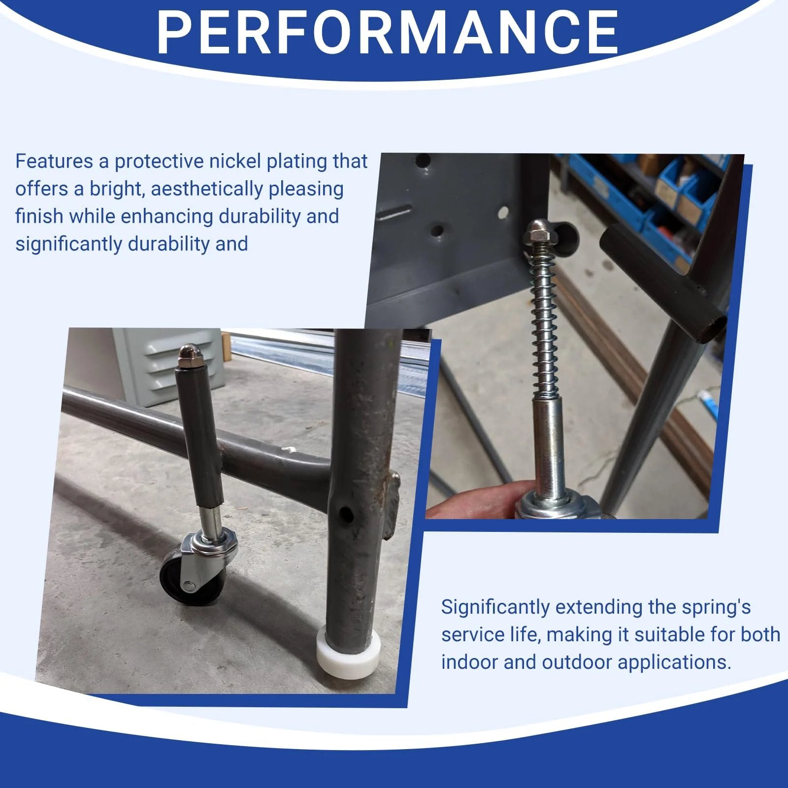 9712 Compression Spring With Nickel Plated Finish And Spring Steel Construction shown in industrial setting