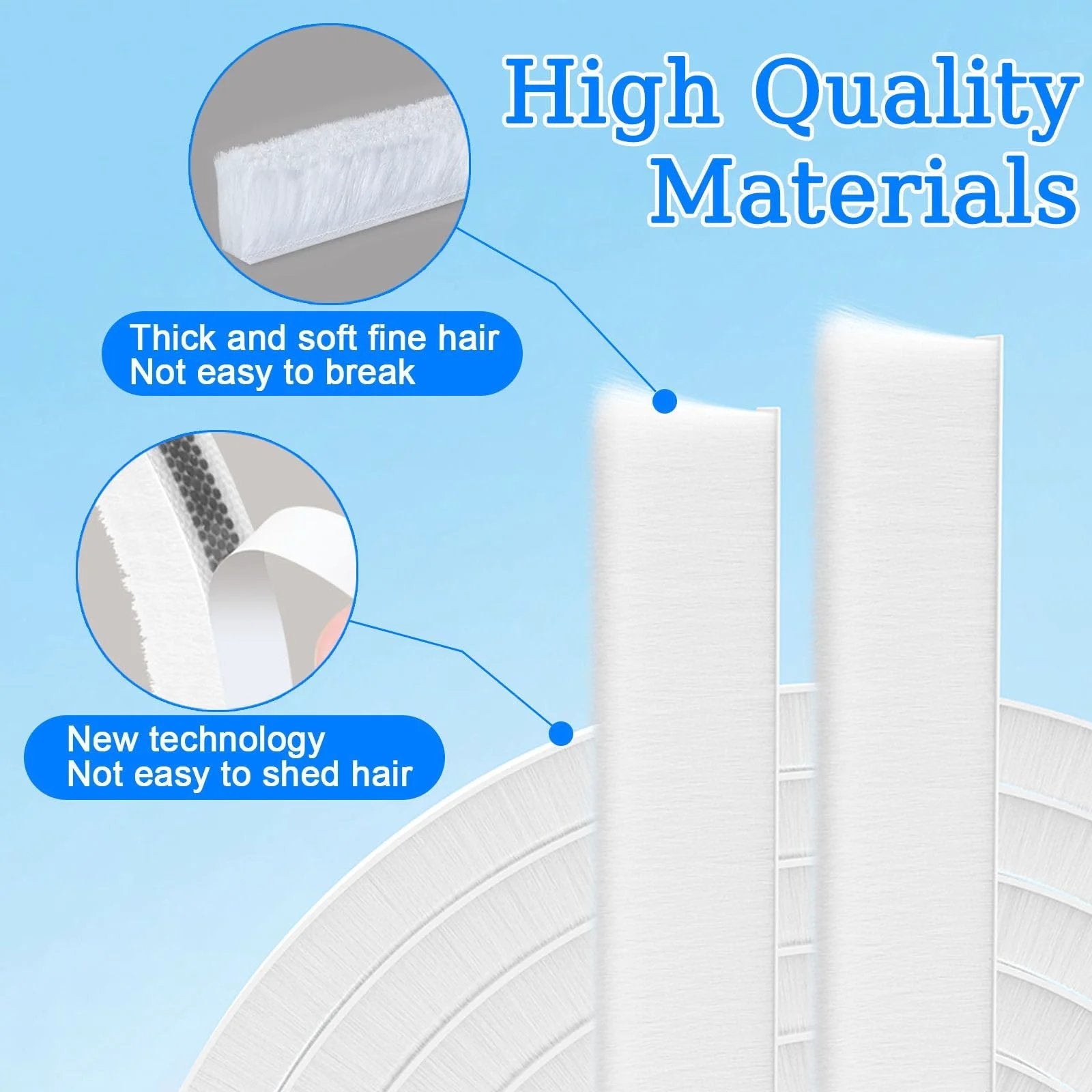 Close-up of Door Draft Stopper With Felt Pile Weather Stripping For Doors And Windows 33 Feet Long Self Adhesive Blocker material details