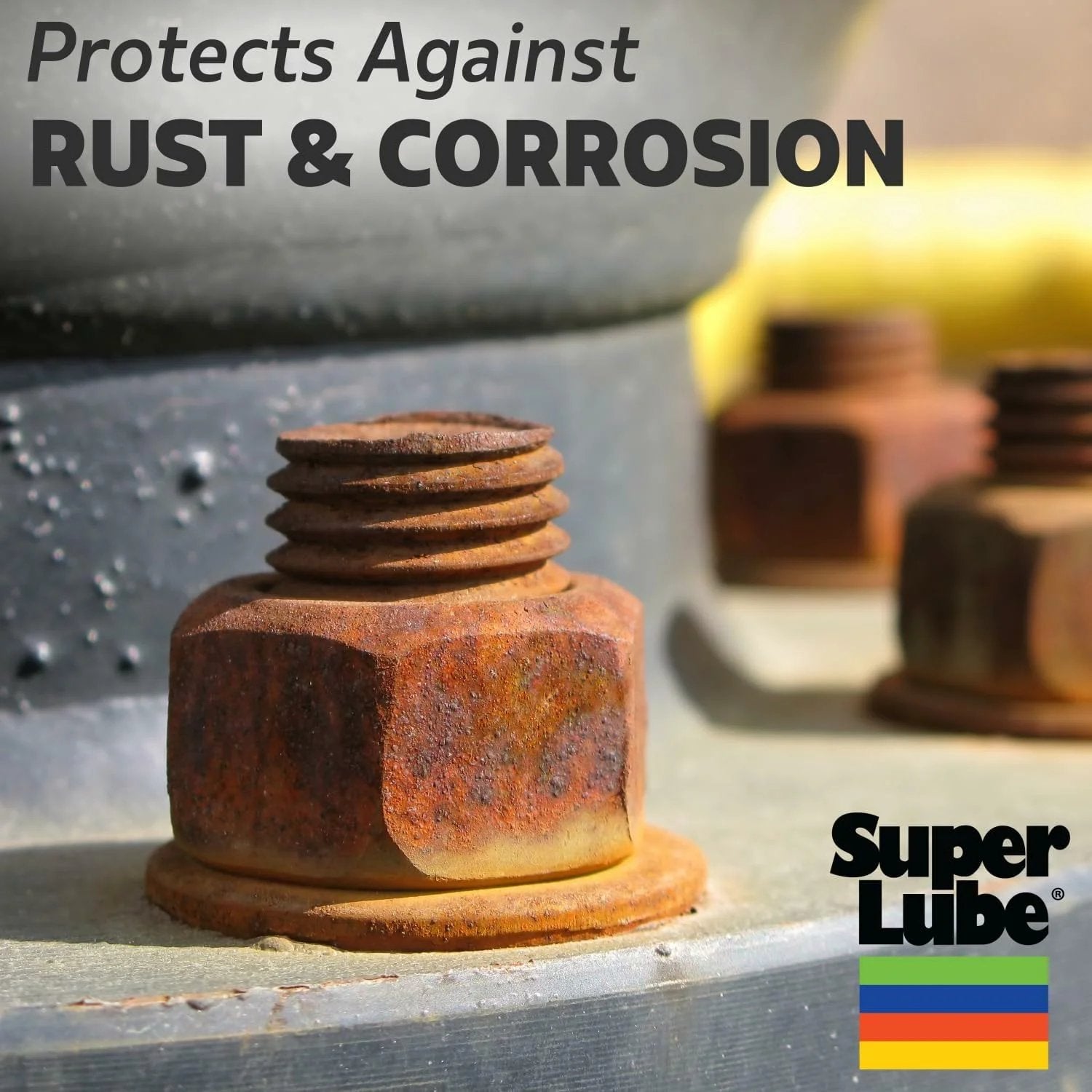 Rusted bolts demonstrating corrosion protection by All Purpose Synthetic Grease With Syncolon For High Temperature Performance