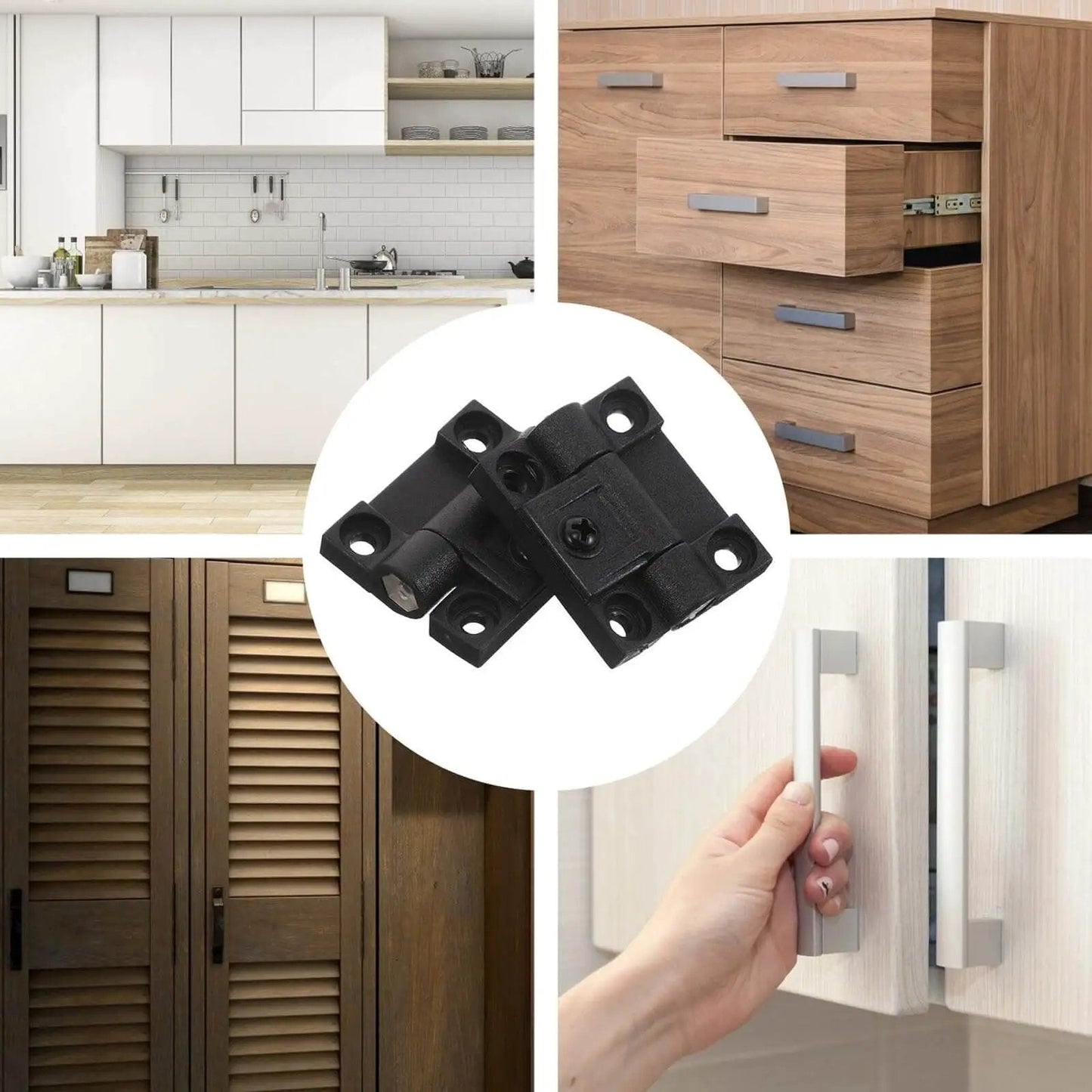 Sturdy Plastic Folding Hinge 90 Degree Torque Adjustable Right Angle Ball Bearing Cabinet Hinges For Electrical Cabinets And Furniture 1 Pair Black CHILDWEET