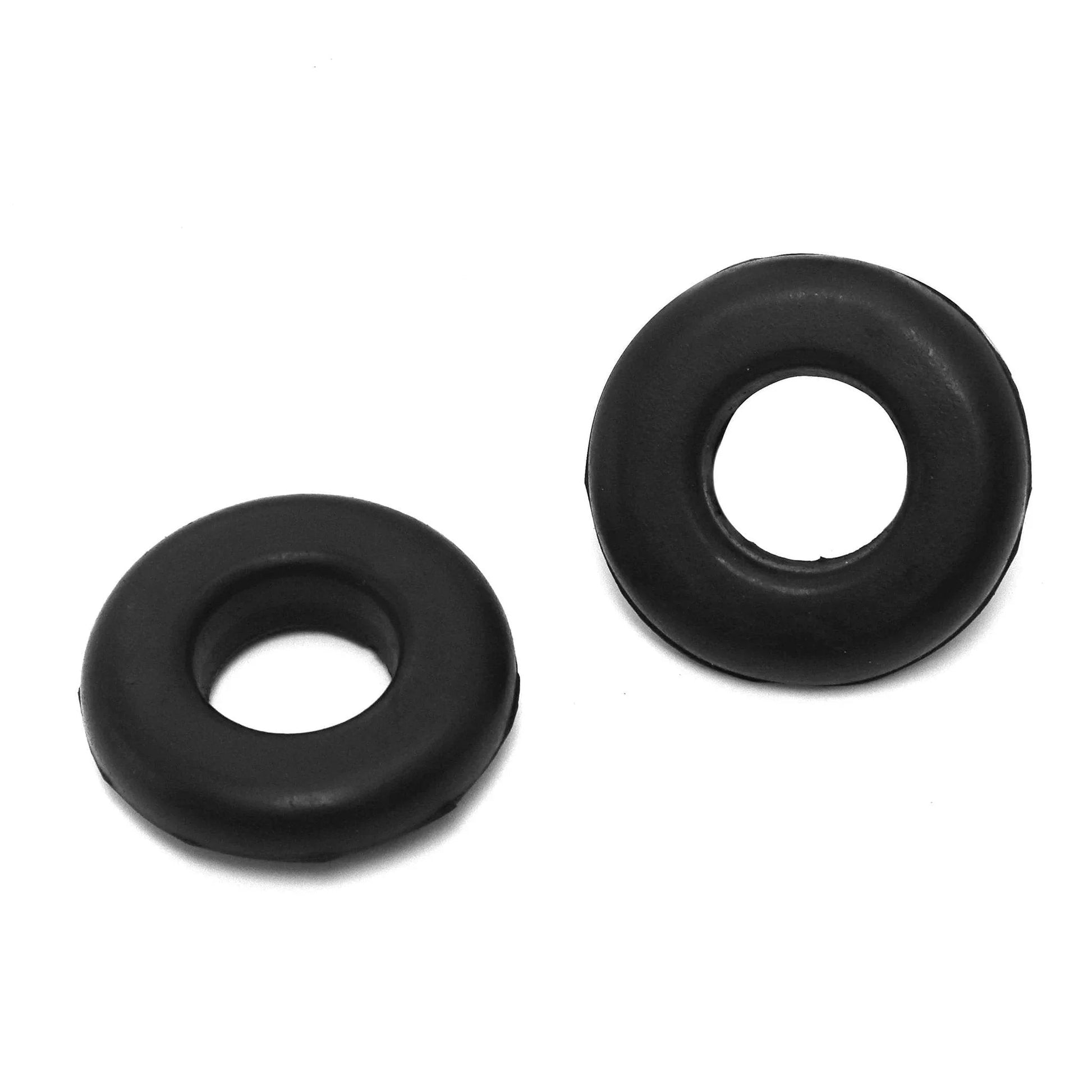 Universal Rubber Grommet Set, Two Inch Outside Diameter, Seven Eighths Inch Inside Diameter, Fits One And One Half Inch Openings, Includes Two Black Grommets.