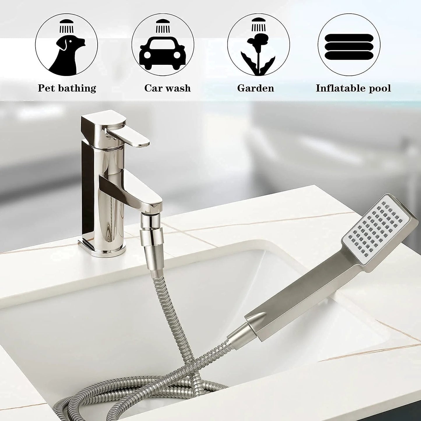 Ultra Flexible 79 Inch Stainless Steel Shower Hose With Brass Insert For Handheld Shower Heads, Brushed Nickel Finish