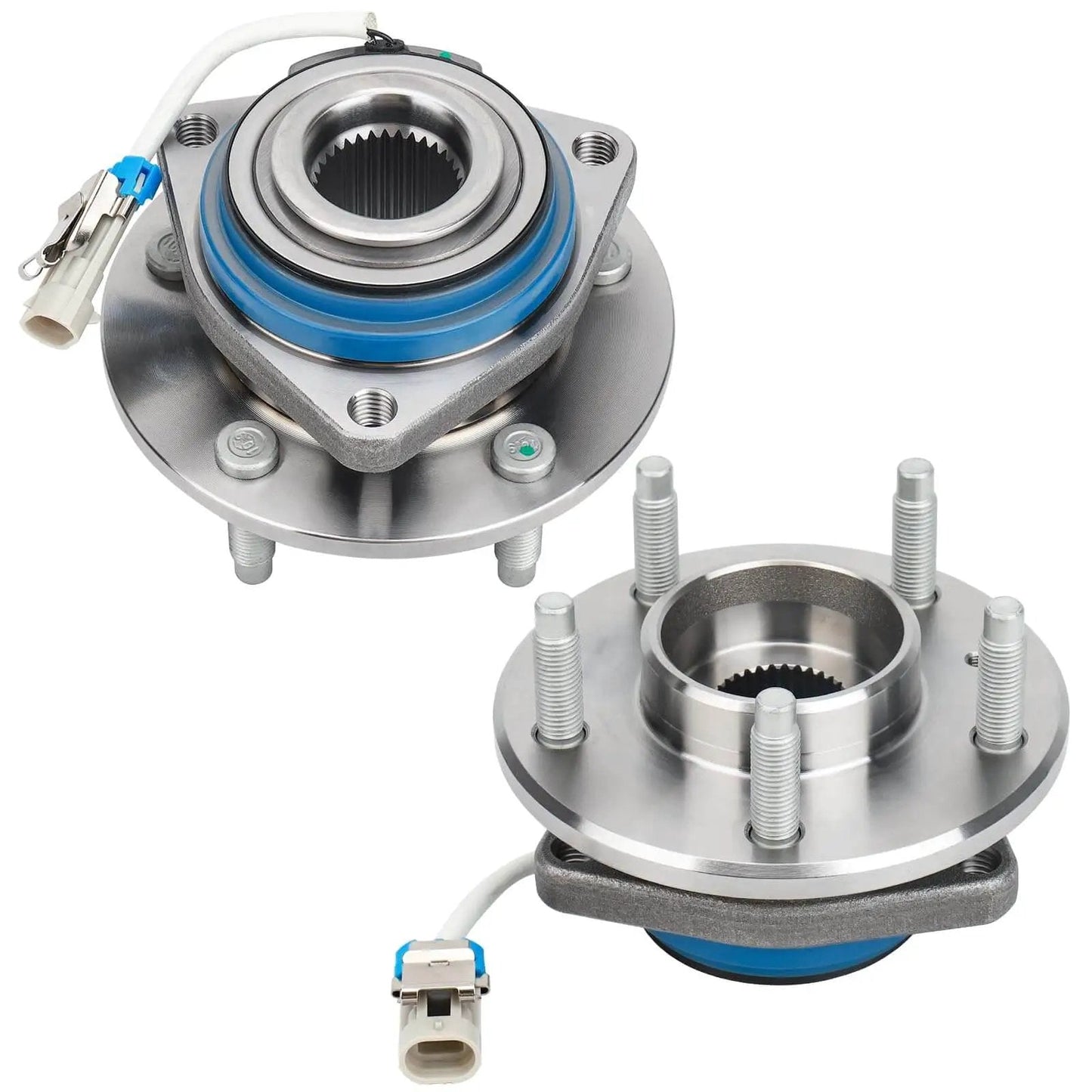 Pair Heavy Duty Front Wheel Hub & Bearing Assembly 513121, 5-Lug w/ABS, front view