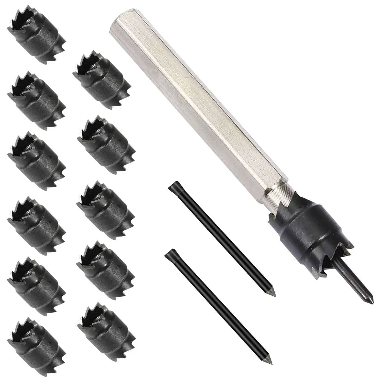 14 Pack Spot Weld Cutter Sets Double Sided 3/8 Inch HSS Drill Bits For Sheet Metal Removal With 1/4 Inch Arbor Durable High Quality Steel