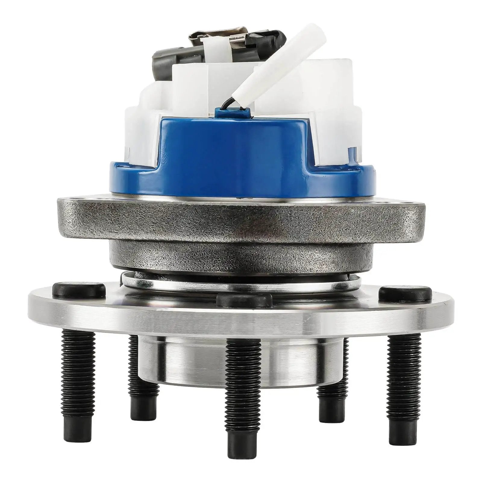 Front Wheel Hub Bearing Assembly 513121 for 1997-2013 GM Vehicles with ABS 5-Lug, silver and blue side view