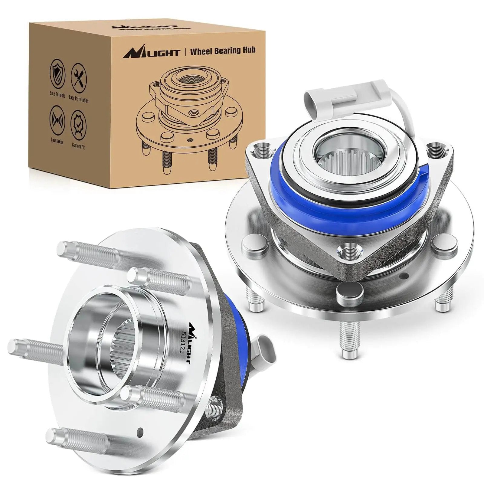 Single Front Wheel Hub and Bearing Assembly w/ ABS, Speed Sensor Included, Fits Chevy Impala 2000-2011, Buick LaCrosse 2005-2009