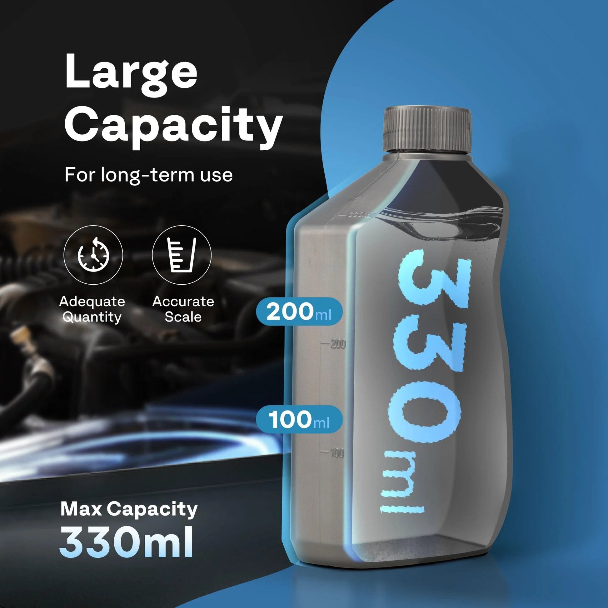 Bottle of Top Shelf Pro Grade Vacuum Pump Oil For HVAC Systems High Viscosity Low Moisture 330 Milliliters with capacity markings.