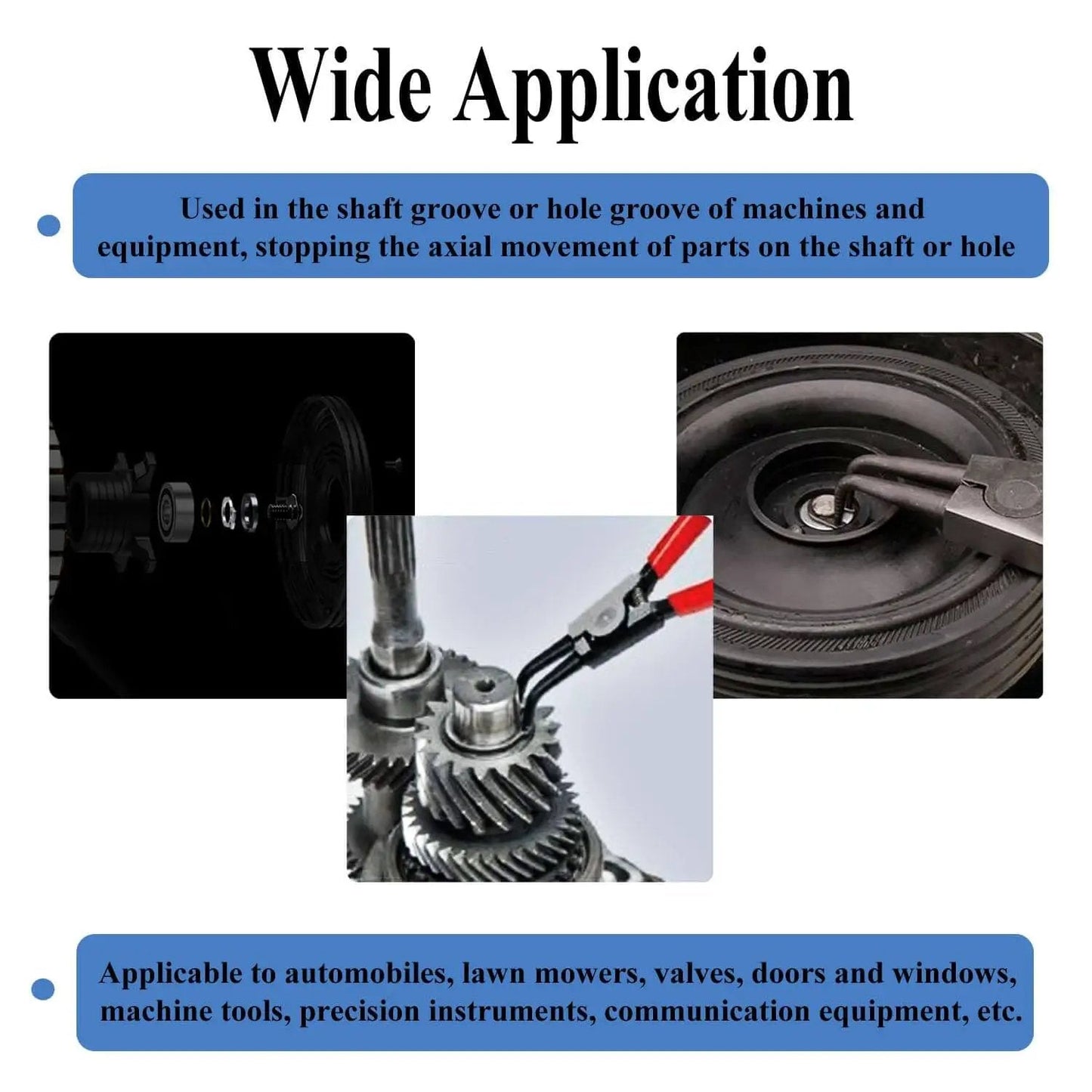 Wide application of 210 Pcs 304 Stainless Steel External C Clips Set For Shafts And Cylinders 8mm To 36mm in machinery