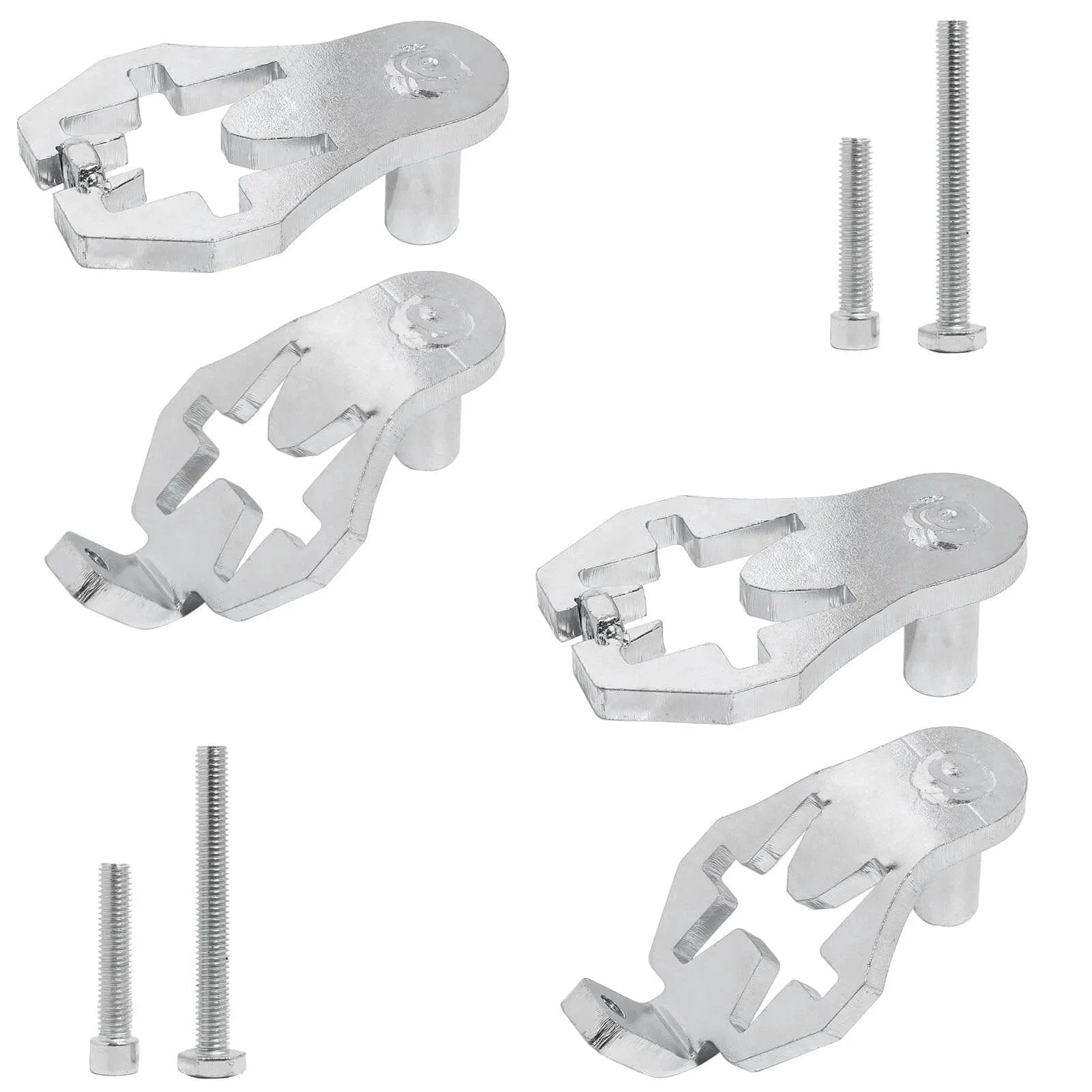Four Piece T-Post Gate Hinge Pins Set, Heavy Duty Powder Coated Steel for Farm and Garden Gates, with visible 5/16-inch steel pins