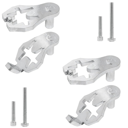 Four Piece T-Post Gate Hinge Pins Set, Heavy Duty Powder Coated Steel for Farm and Garden Gates, with visible 5/16-inch steel pins