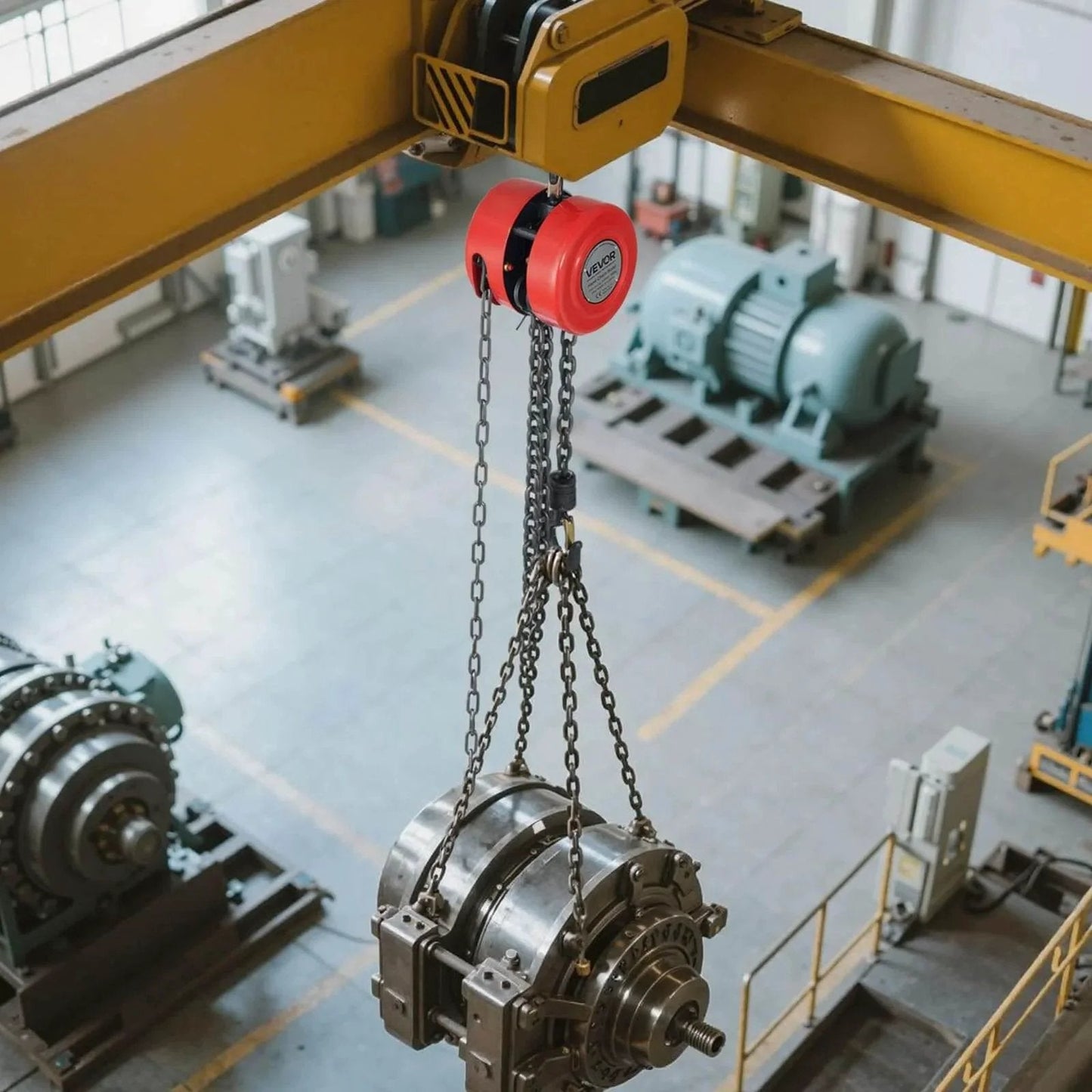 1 Ton Hand Chain Hoist With 8 Ft Lift Galvanized G70 Chain Heavy Duty Pulley Block For Garage And Warehouse lifting machine part
