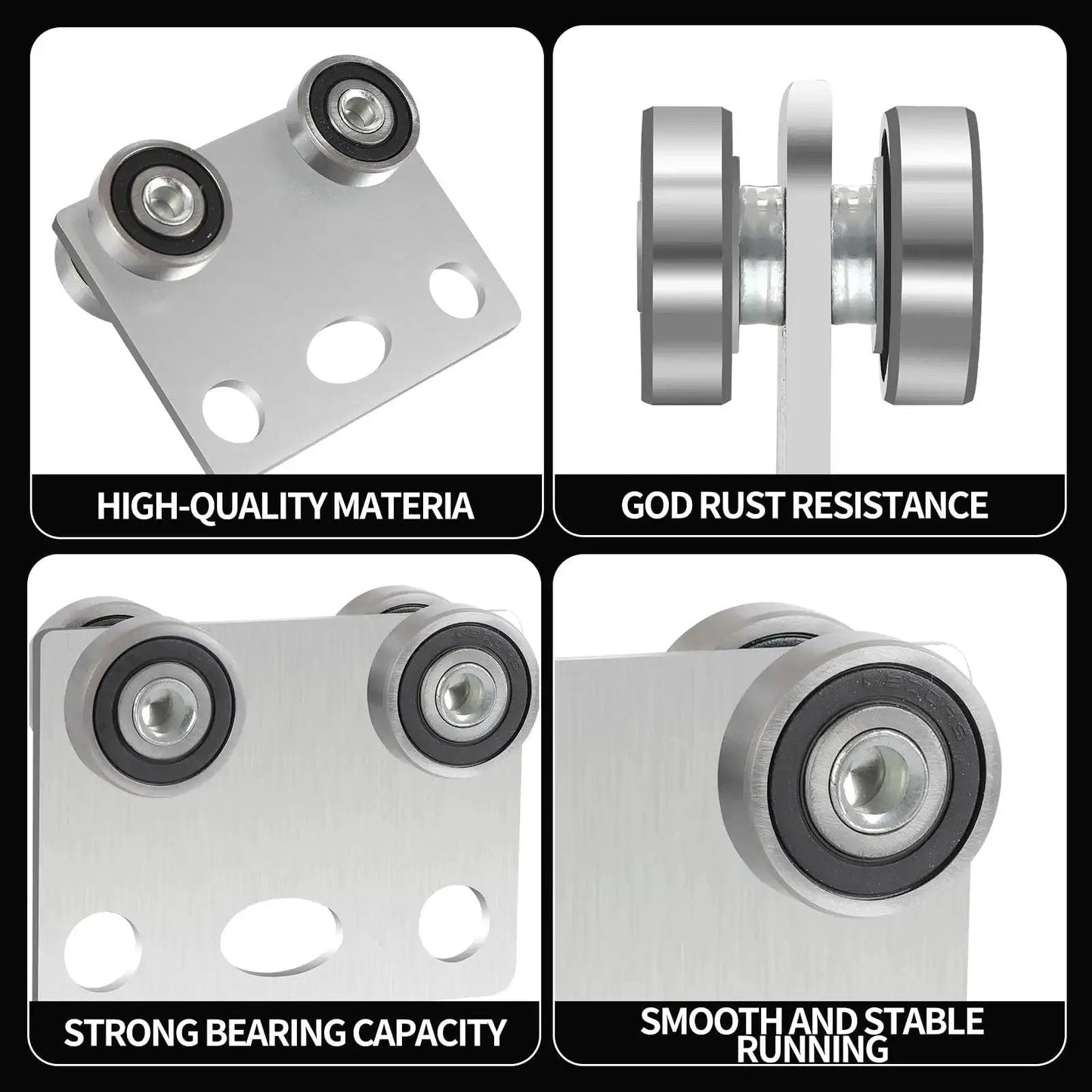 Four Wheel Trolley Assembly Rollers With Bearing For Use With One And Five Eighths Inch Wide And Taller Strut Channel