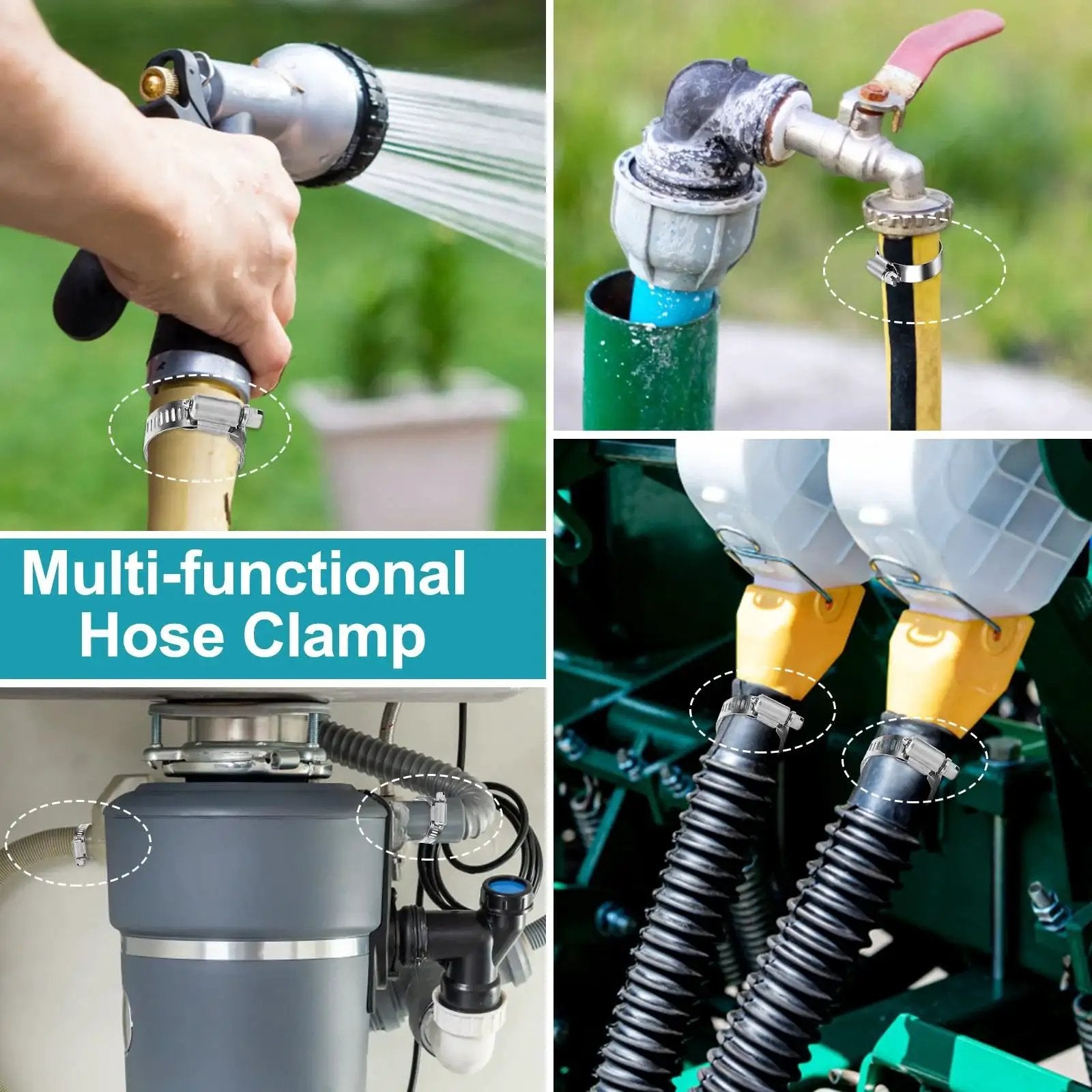 20 Pack Stainless Steel Hose Clamps For One And A Half To Two And A Half Inch Hoses Adjustable Worm Gear Clamp Kit used in plumbing