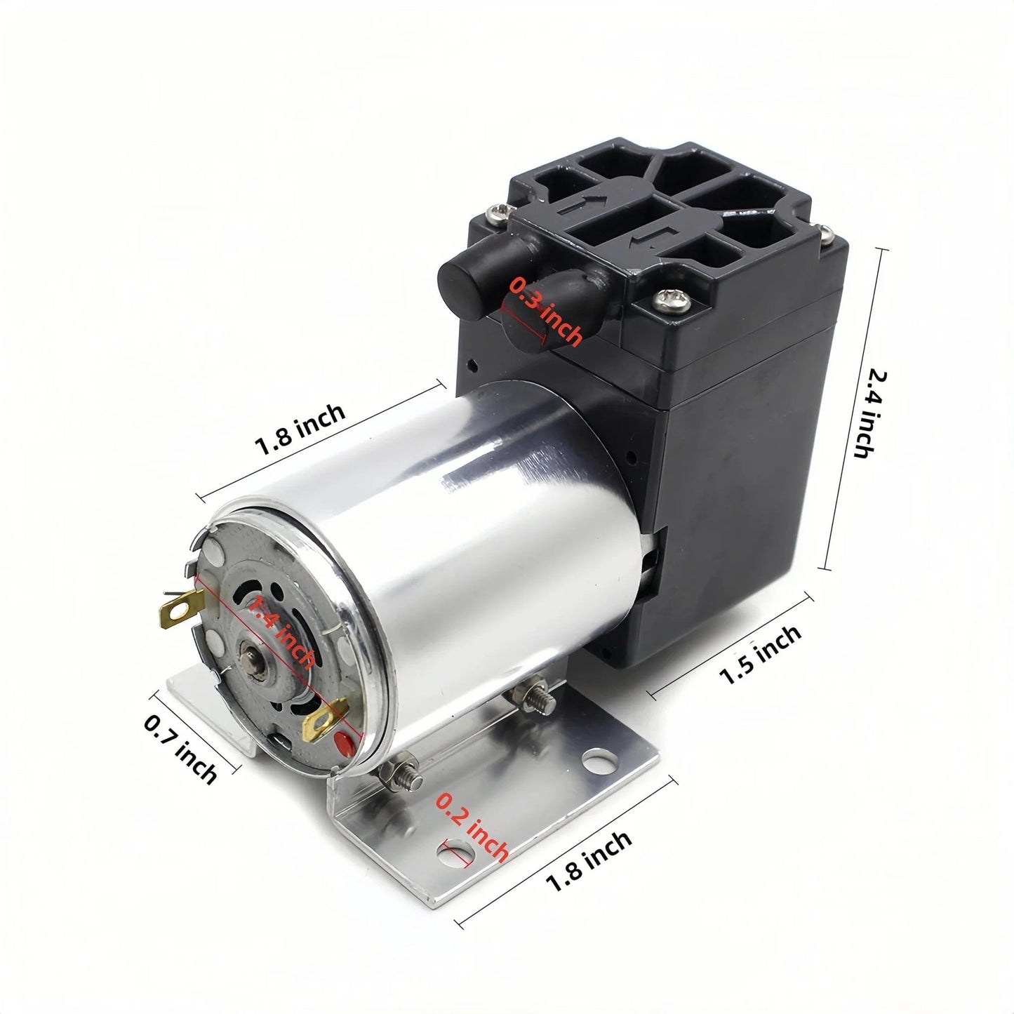 DC 12V Oil Free Mini Vacuum Pump With Holder 5 L Per Minute Flow Low Noise Micro Negative Pressure Pump For Automotive Exhaust Gas Analysis