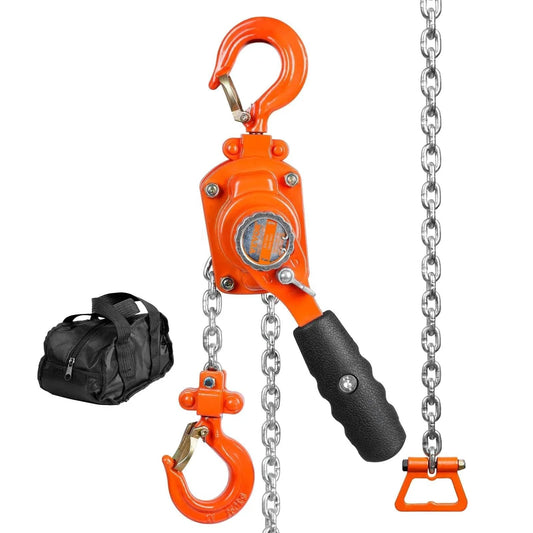 Manual Lever Chain Hoist Quarter Ton Come Along Ten Ft G80 Chain Weston Style Dual Pawl Brake 360 Rotating Hook with bag