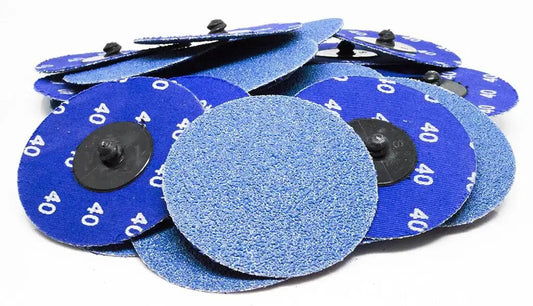 Blue 3 Inch Quick Change Zirconia Sanding Discs For Drill And Die Grinders, 80 Grit, Deburring Polishing Rust Removal, 25 Pack