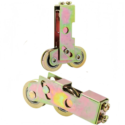 2 Pack Sliding Door Rollers Replacement Kit With 1-1/4 Inch Tandem Wheels Ball Bearing For Rear Sliding Doors Gates And Screen Doors Easy To Install And Provides Smooth Noiseless Glide That Delivers Quiet Operation And Long Lasting Performance