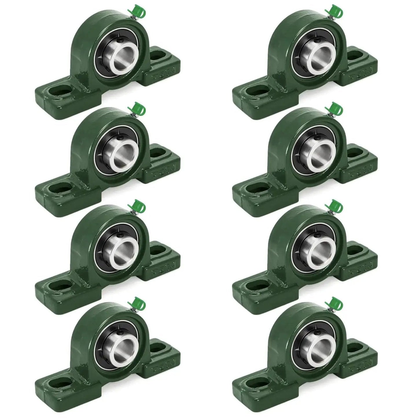 Eight Pack Pillow Block Bearings UCP20412 Three Quarter Bore Self Aligning Ball Bearings In Solid Cast Iron Housing