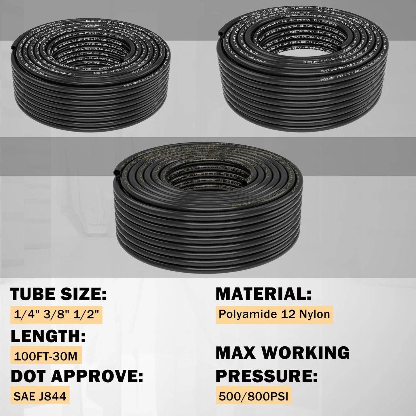 All In One DOT Air Line Fittings Kit With 112 Brass Quick Connects And 300 Ft Of Air Lines coiled PA12 nylon air hoses