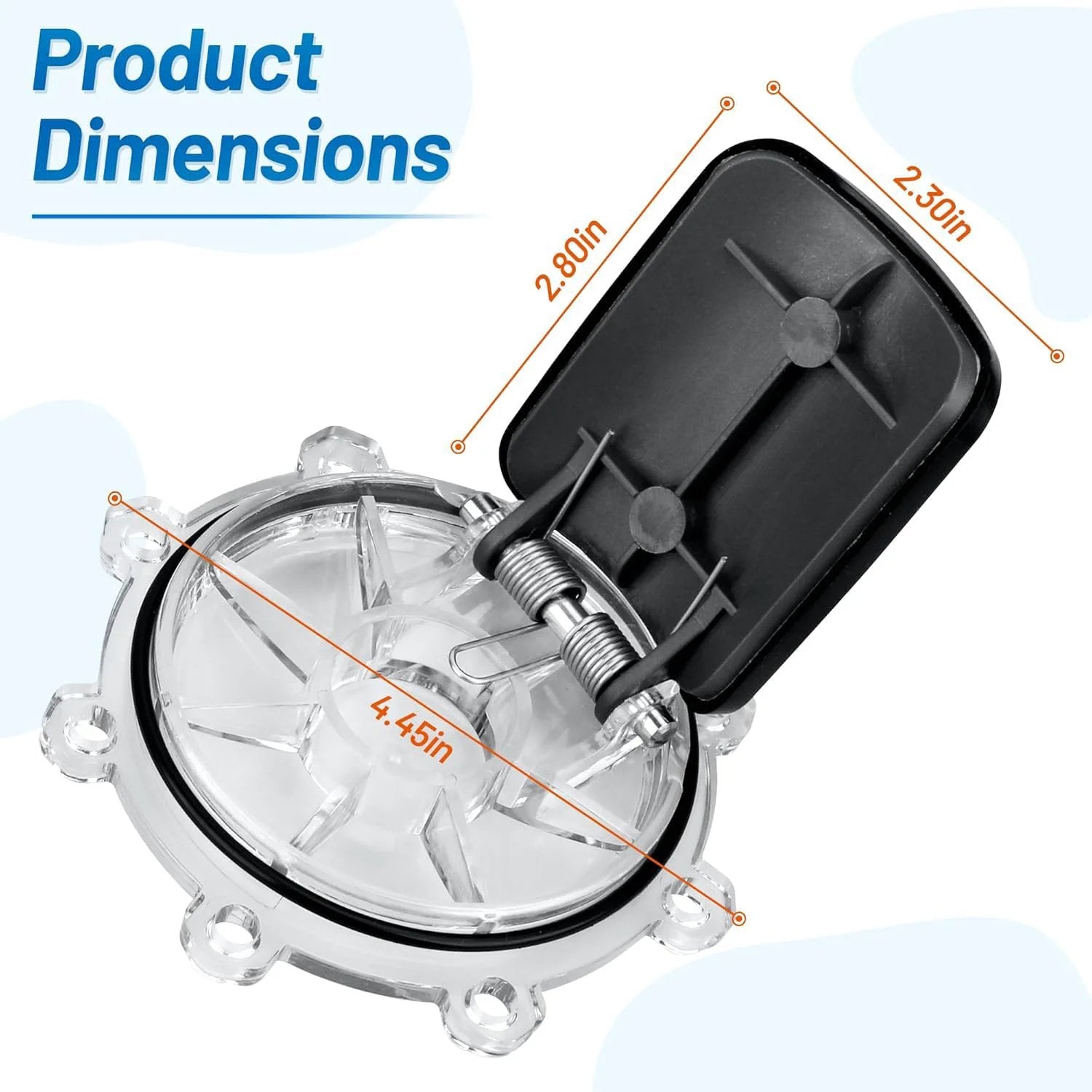 Dimensions of Upgraded Pool Check Valve Rebuild Kit ATIE For Pentair 2 Inch Check Valve 263042Z 263042 Only Replacement Parts