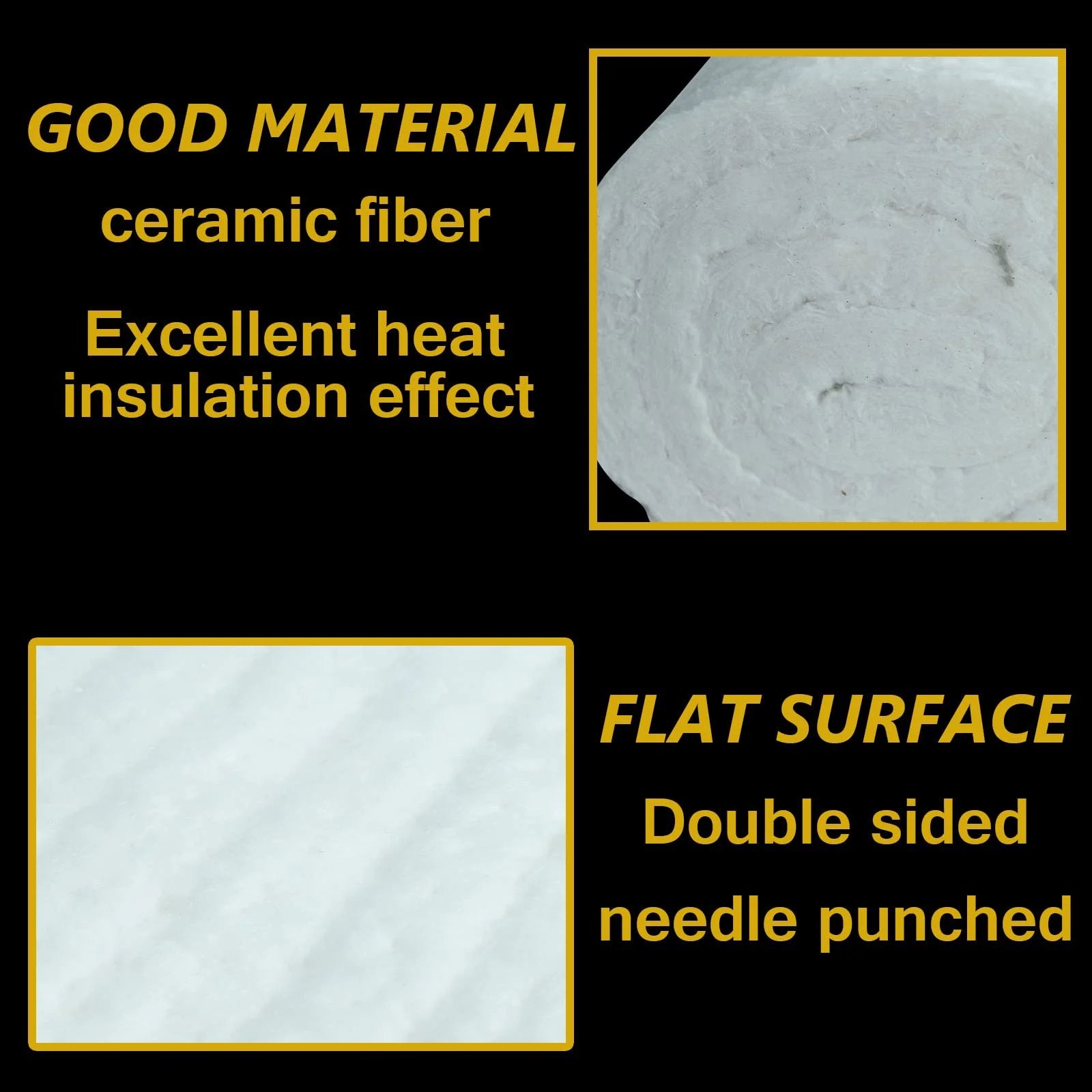 1 Inch Thick Ceramic Fiber Fireproof Insulation Blanket 16x48 Inches 2400F Rated for Furnace Forge Kiln Stove Fireplace Welding Brazing DIY Ready Heavy Duty Heat Shield and Thermal Insulation For Your Home Workshop showing ceramic fiber material and flat surface details.