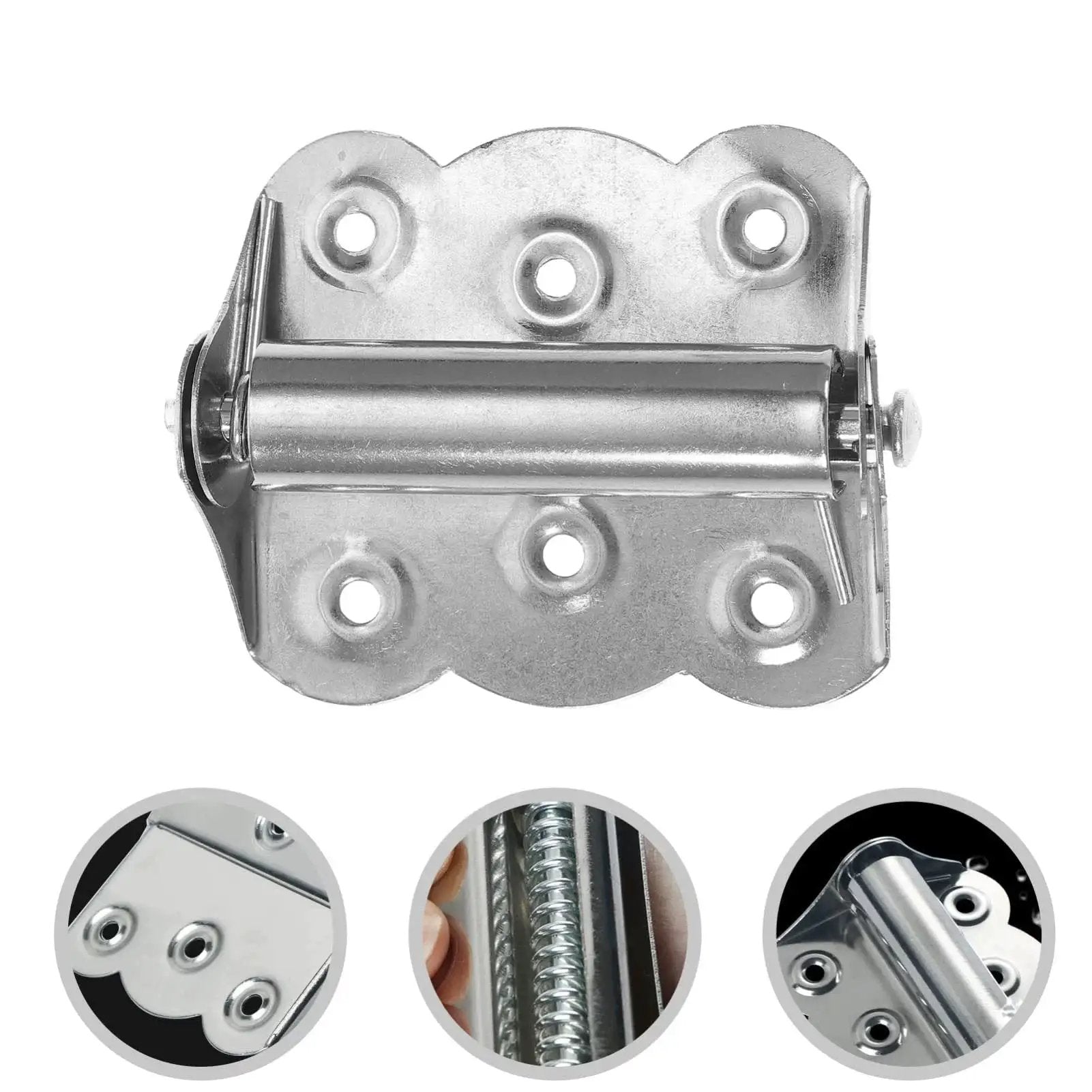Three Piece Self Closing Spring Door Hinge Set For Garage Screen Doors Made From Stainless Steel Heavy Duty Design