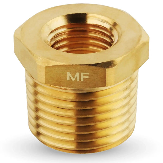 Tough As Nails Brass NPT Adapter Reducer Hex Bushing One Half Inch Male NPT To One Quarter Inch Female NPT MAACFLOW