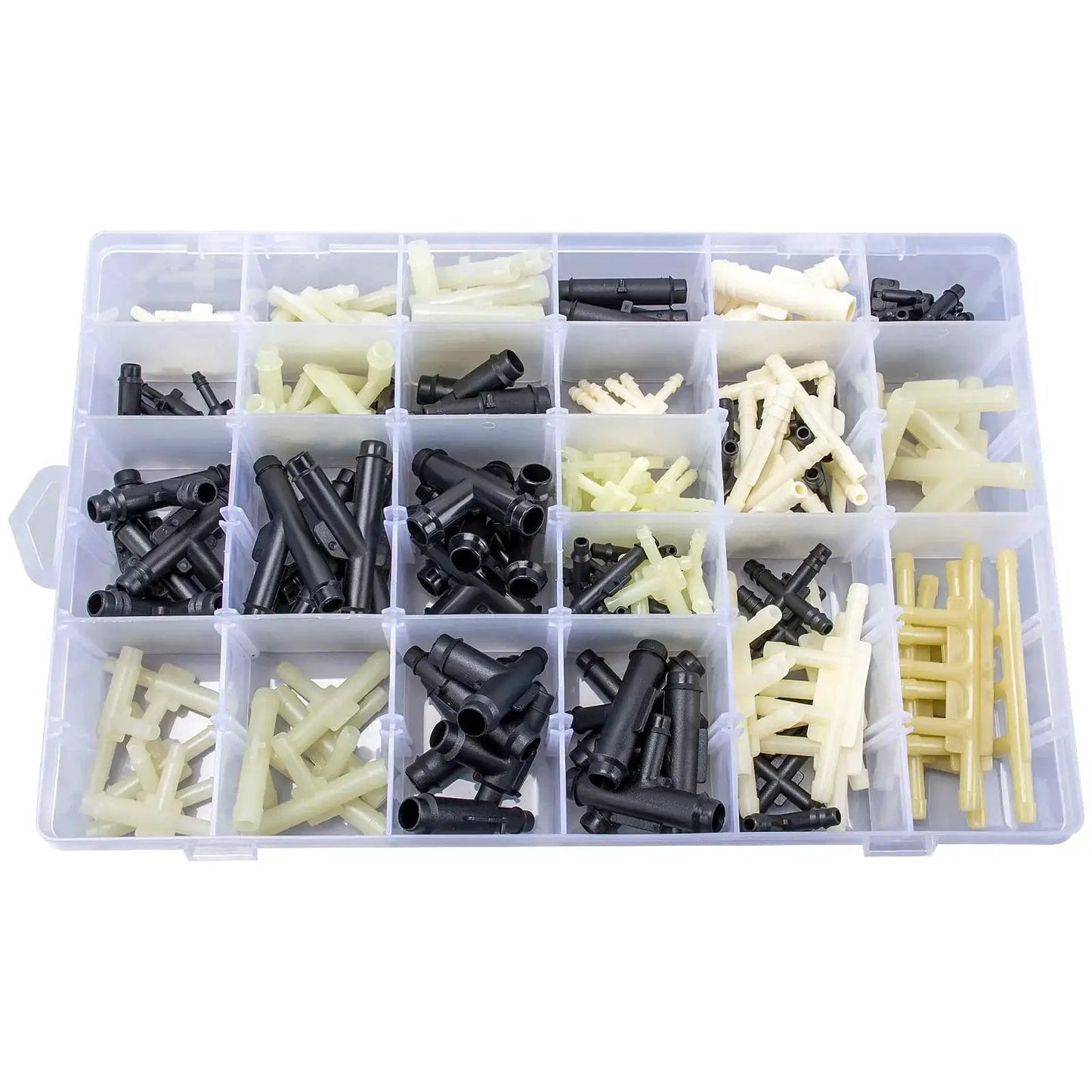 32 Size Automotive Vacuum Tubing Connector Kit With 159 Pieces, nylon connectors in a box, various types for quick car repairs by OAUTOO.
