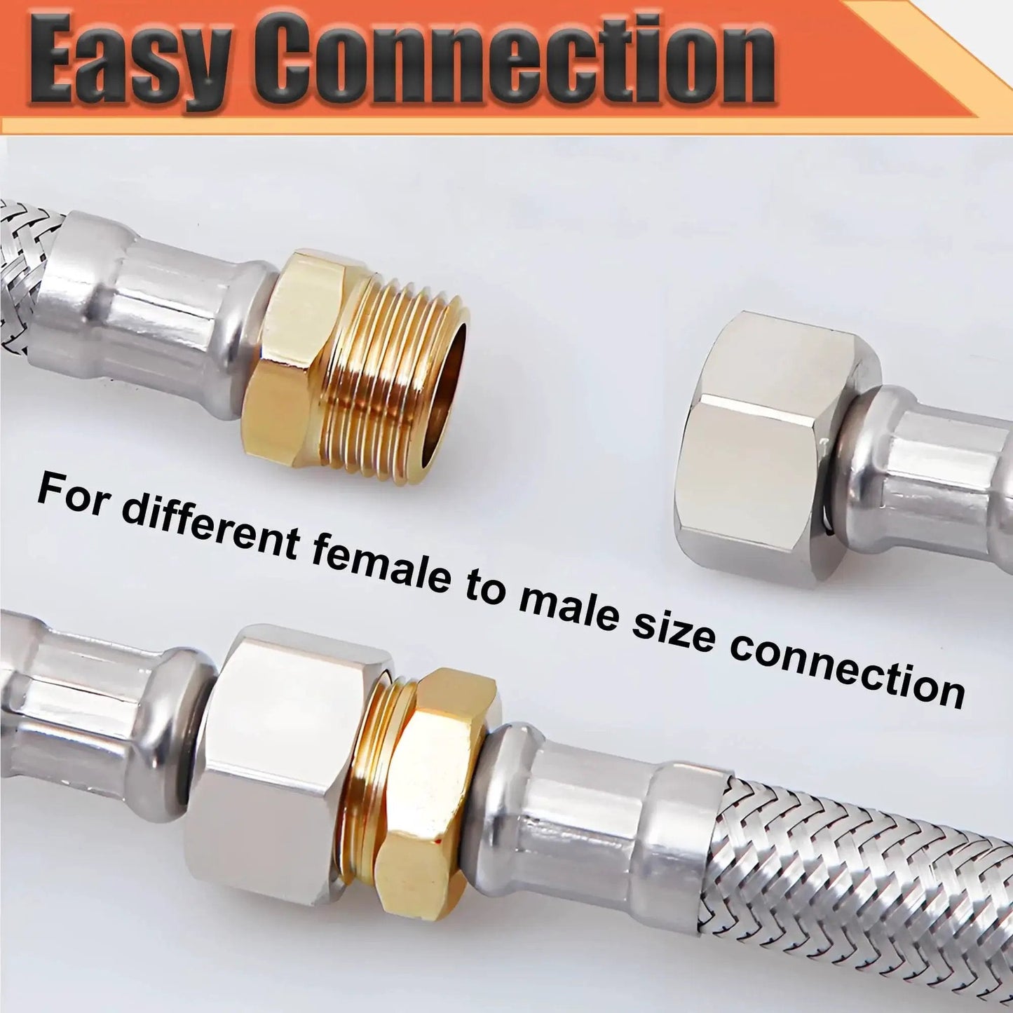 Brass 3/4 Inch NPT Male To 1/4 Inch Female NPT Reducer Bushing Hex Pipe Fitting Adapter shown in connection example