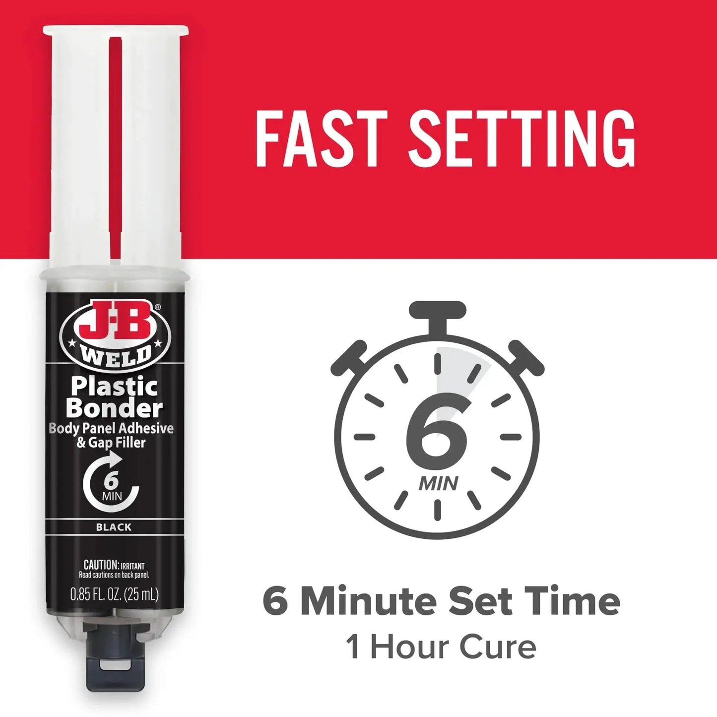 Plastic Bonder Body Panel Adhesive And Gap Filler Syringe Black 25 Ml with fast setting time