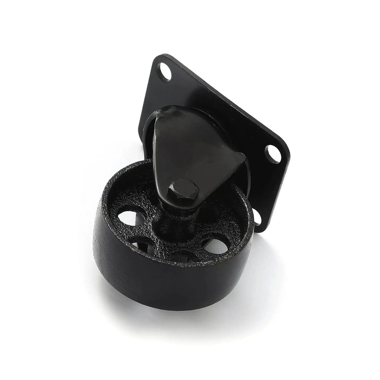 Heavy Duty Swivel Plate Caster Wheels All Black 3 Inch Wheels No Brake Iron Wheel High Gauge Steel 300 Lbs Capacity Per Caster