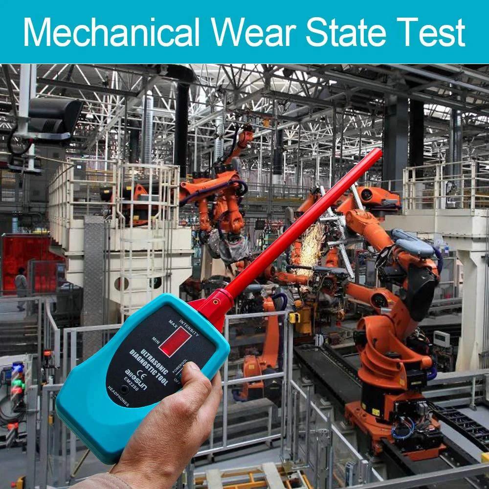 Ultrasonic Leak Detector Stethoscope Kit With 36 To 44kHz Air And Contact Probes For Auto And Industrial Leak Detection used in factory