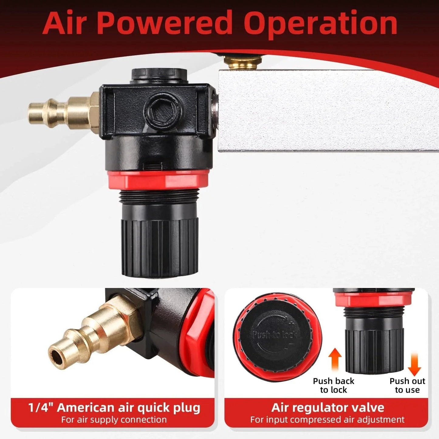 Cylinder Leak Down Tester Kit For Gasoline Engines With Dual Pressure Gauges featuring air regulator valve and quick plug.