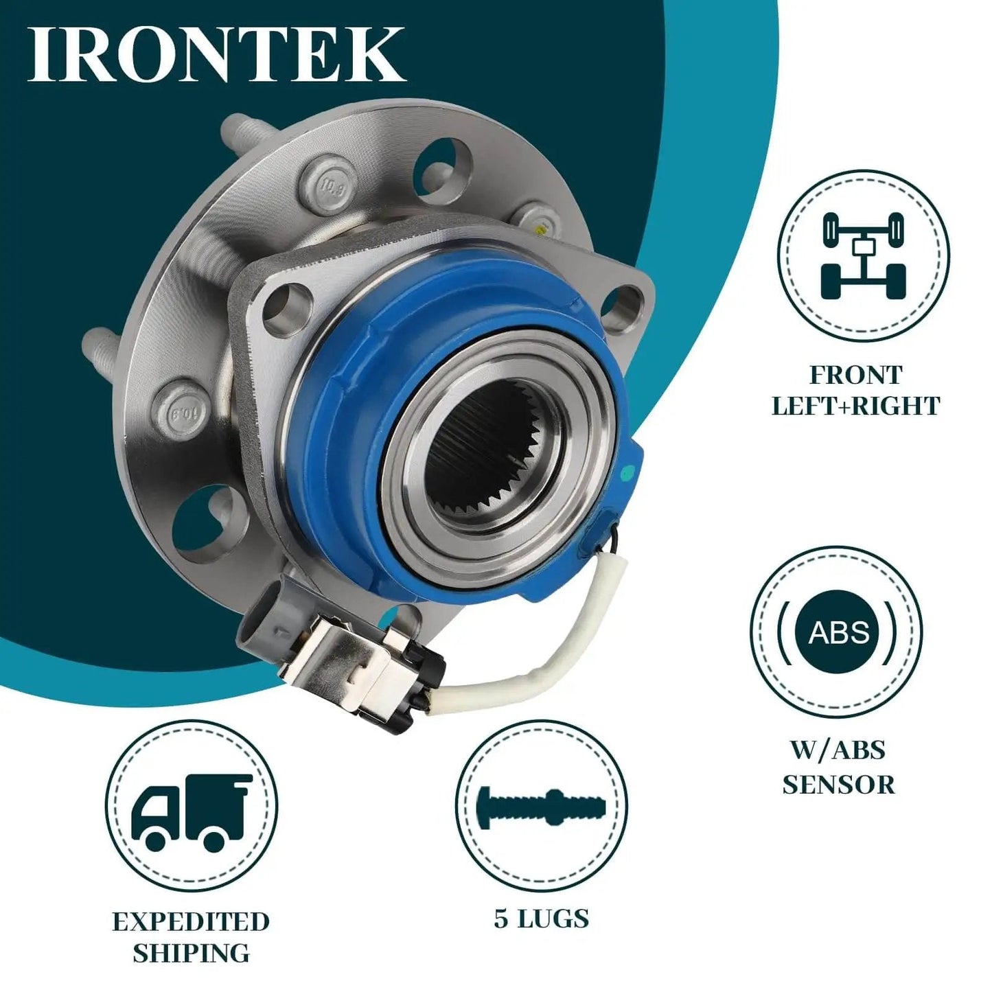 Front Wheel Hub And Bearing Assembly 2 Pack 513087 With ABS 5 Lug Compatible With Buick Century Park Avenue Oldsmobile