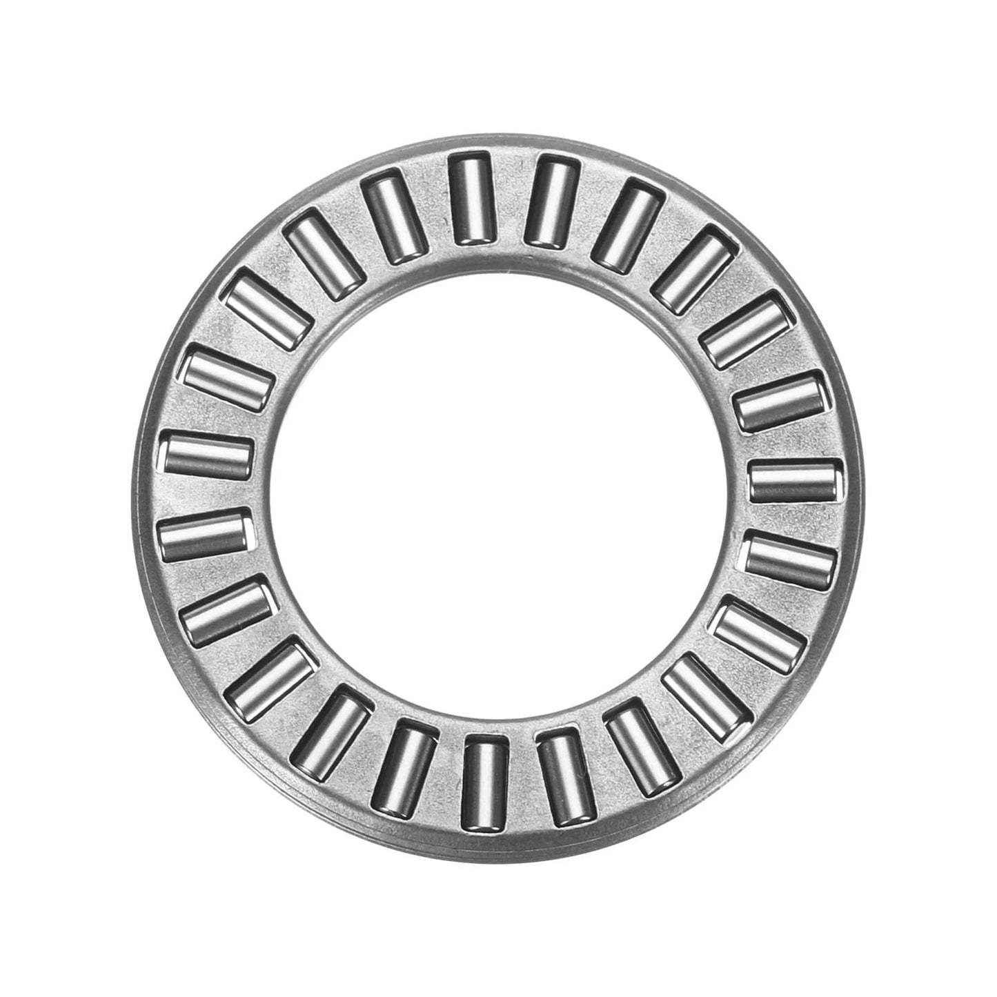 Front view of Pro Grade Heavy Duty Thrust Needle Roller Bearing Set with Washers for High Load Machinery, chrome steel needles