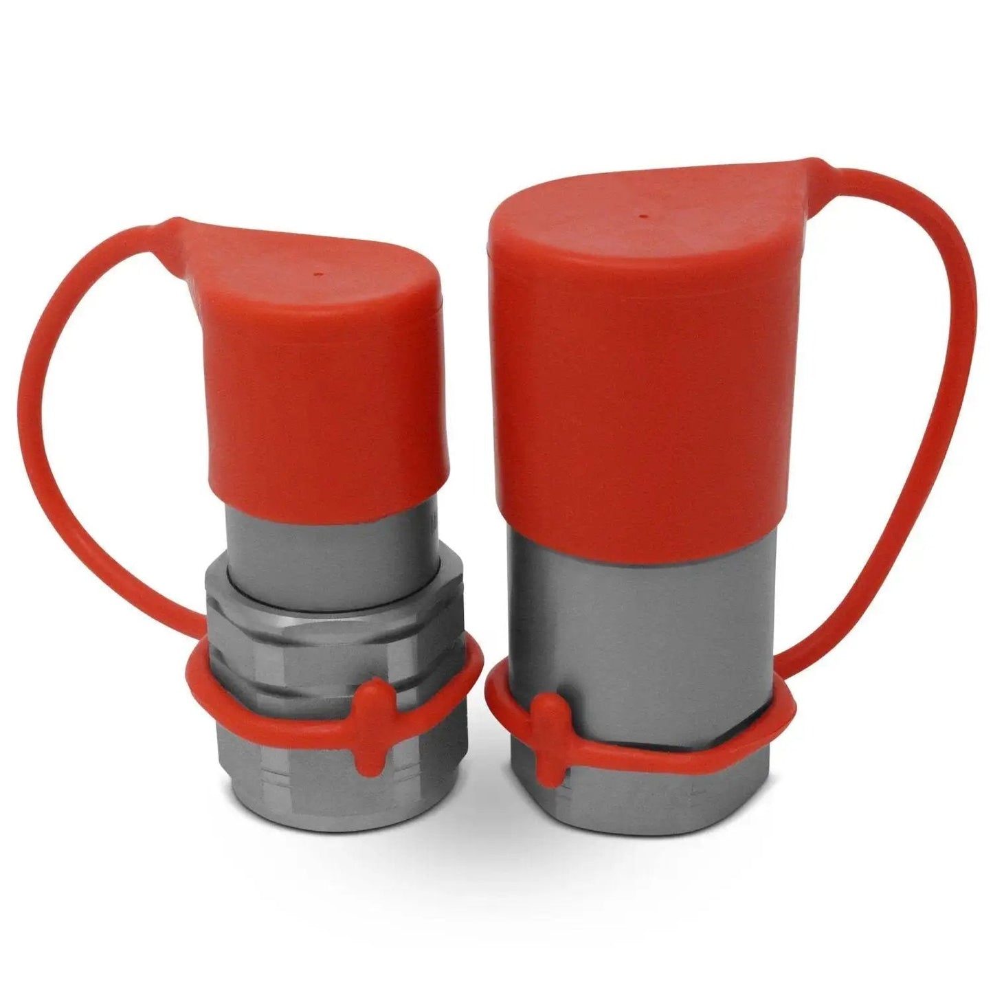 Flat Face Three Quarters Inch NPT Hydraulic Quick Disconnect Couplers Set For Skid Steers With Dust Caps