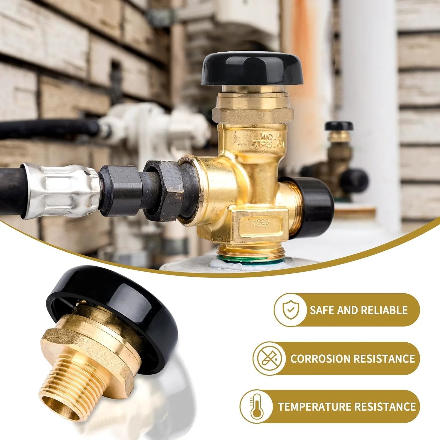 Vacuum Relief Valve 1 Half Inch Low Profile Brass Vacuum Breaker Compatible With Watts LFN36 M1 Water Heaters