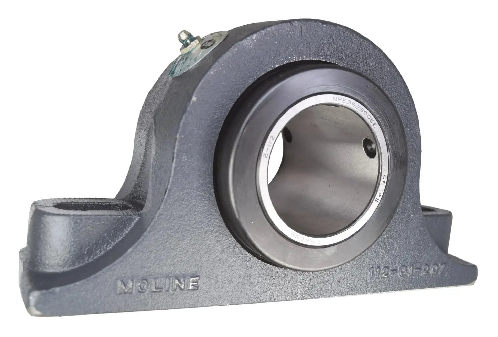 Heavy Duty Two And A Half Inch Type E Two Bolt Pillow Block Bearing 19321208 With Double Taper Roller Bearings, side view