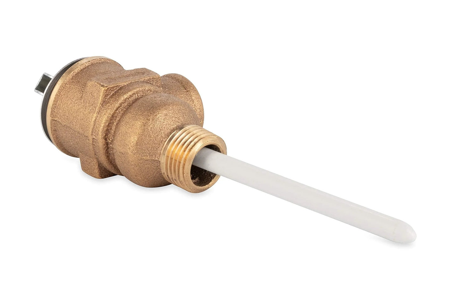 Built To Last Temperature And Pressure Relief Valve For Water Heaters With Four Inch Epoxy Coated Probe By Camco side view