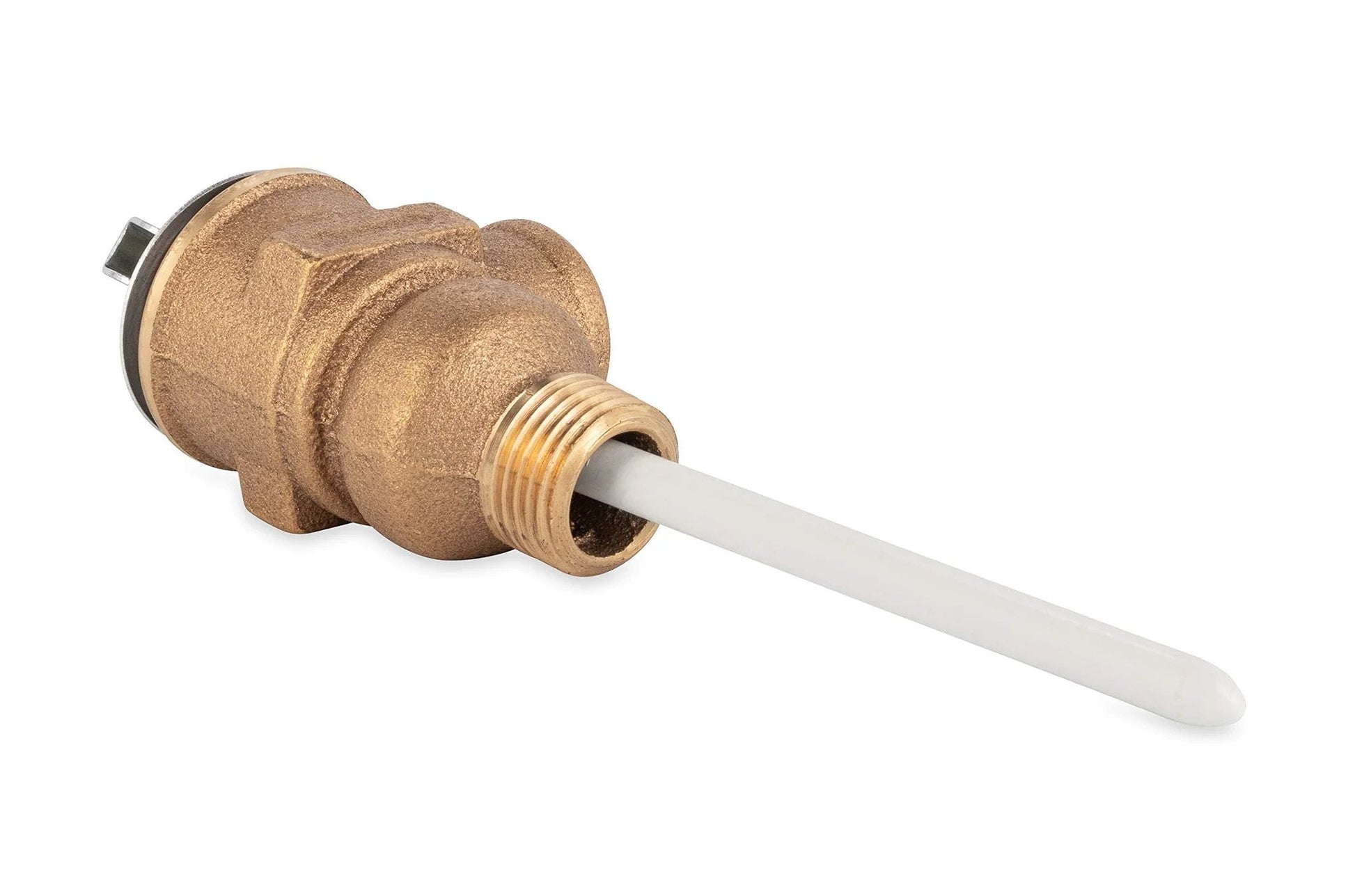 Built To Last Temperature And Pressure Relief Valve For Water Heaters With Four Inch Epoxy Coated Probe By Camco side view