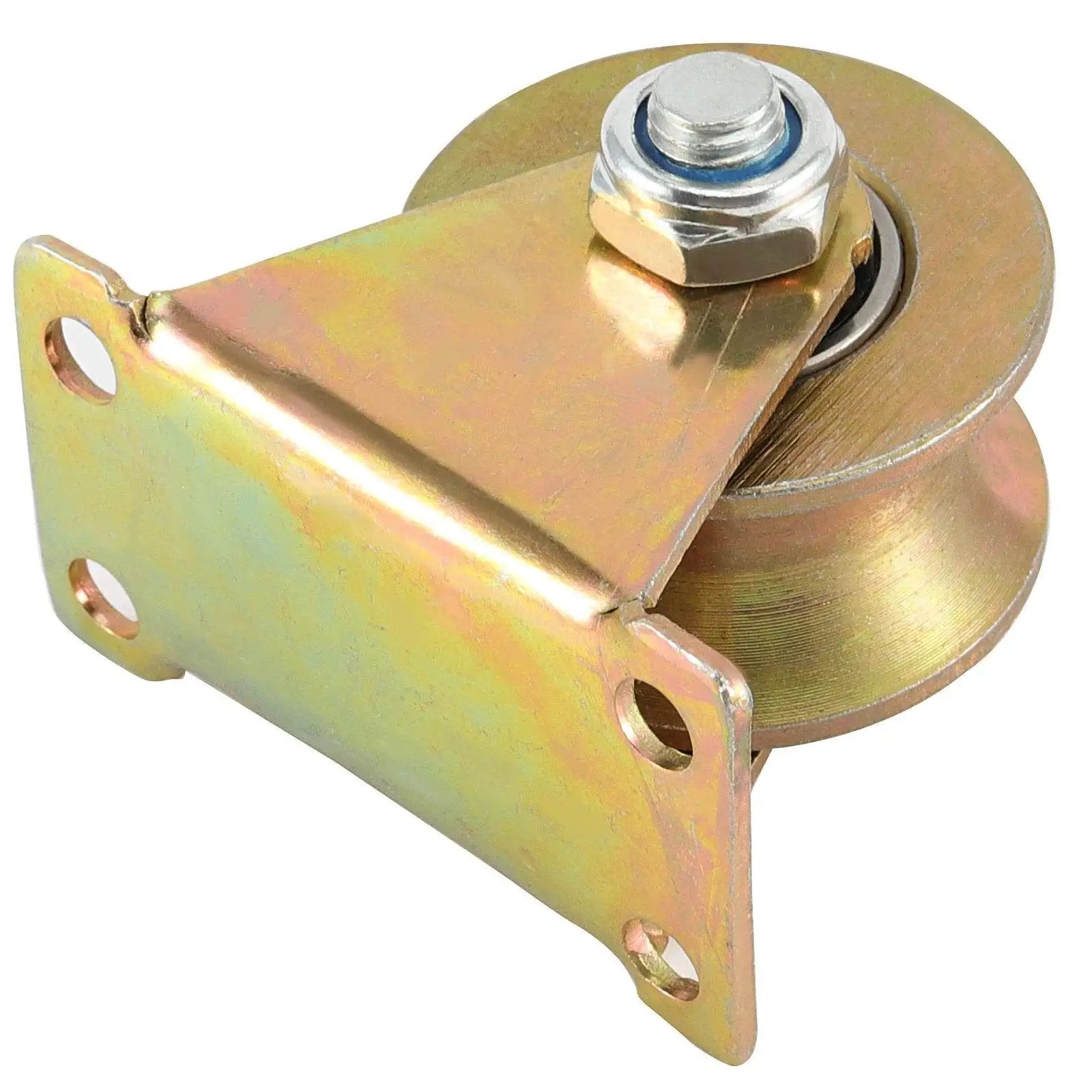 4 Pack 2 Inch U Groove Wheel Pulley 660 Lb 45 Steel Heavy Duty Sliding Gate Rollers With Bracket Rigid Caster
