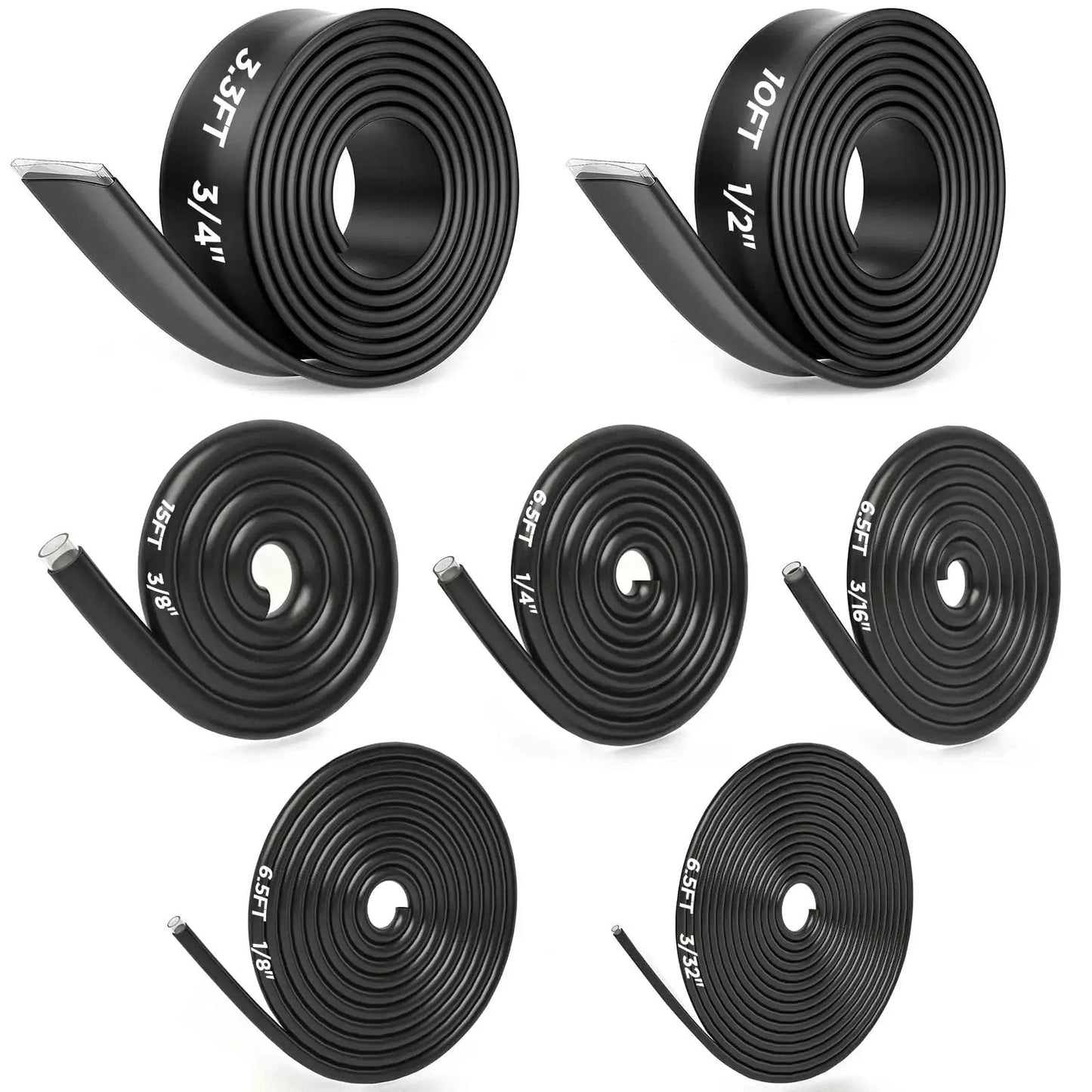 7 Size Heat Shrink Tubing Kit 4 To 1 Shrink Ratio Marine Grade Waterproof 54 Ft showing various tubing sizes rolled